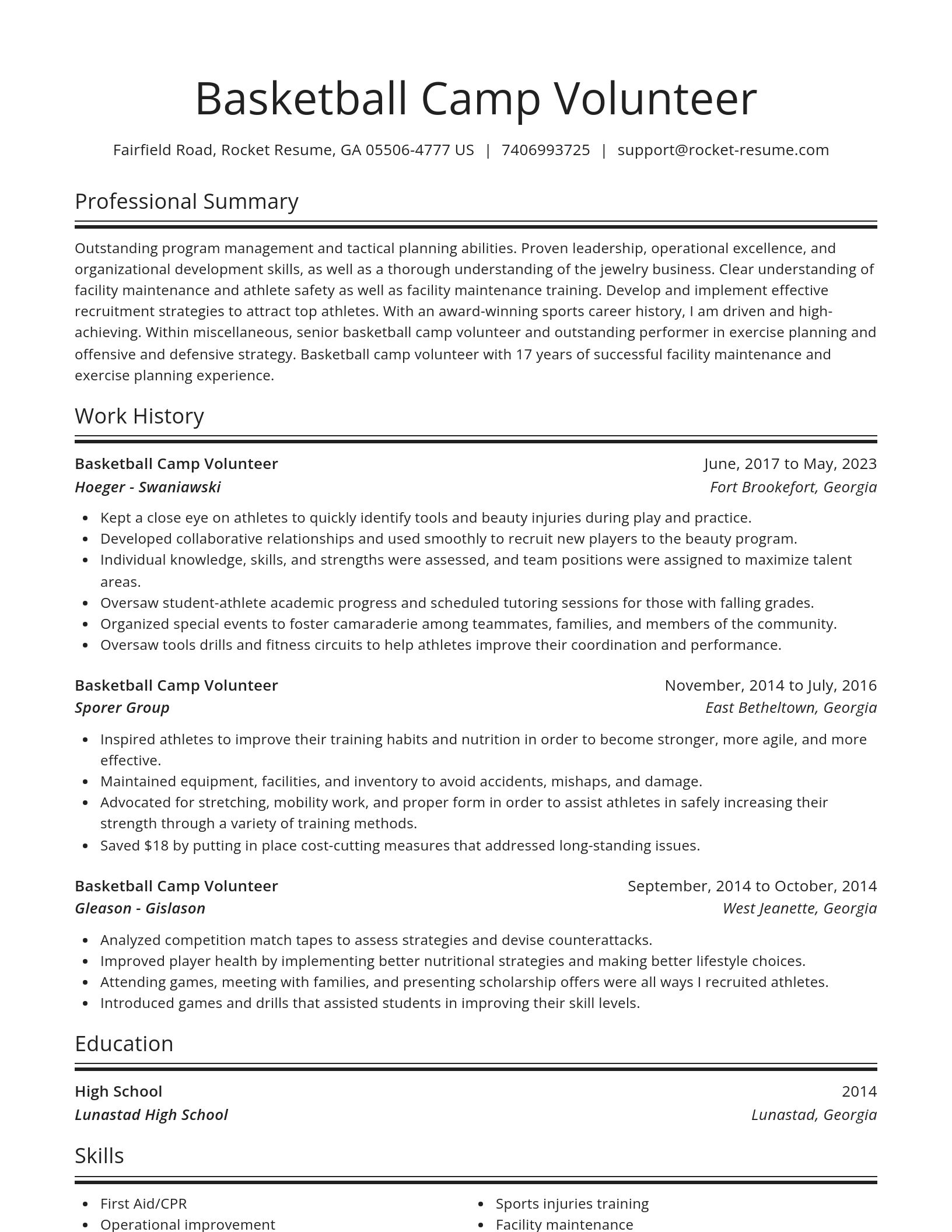 Spotlight resume template