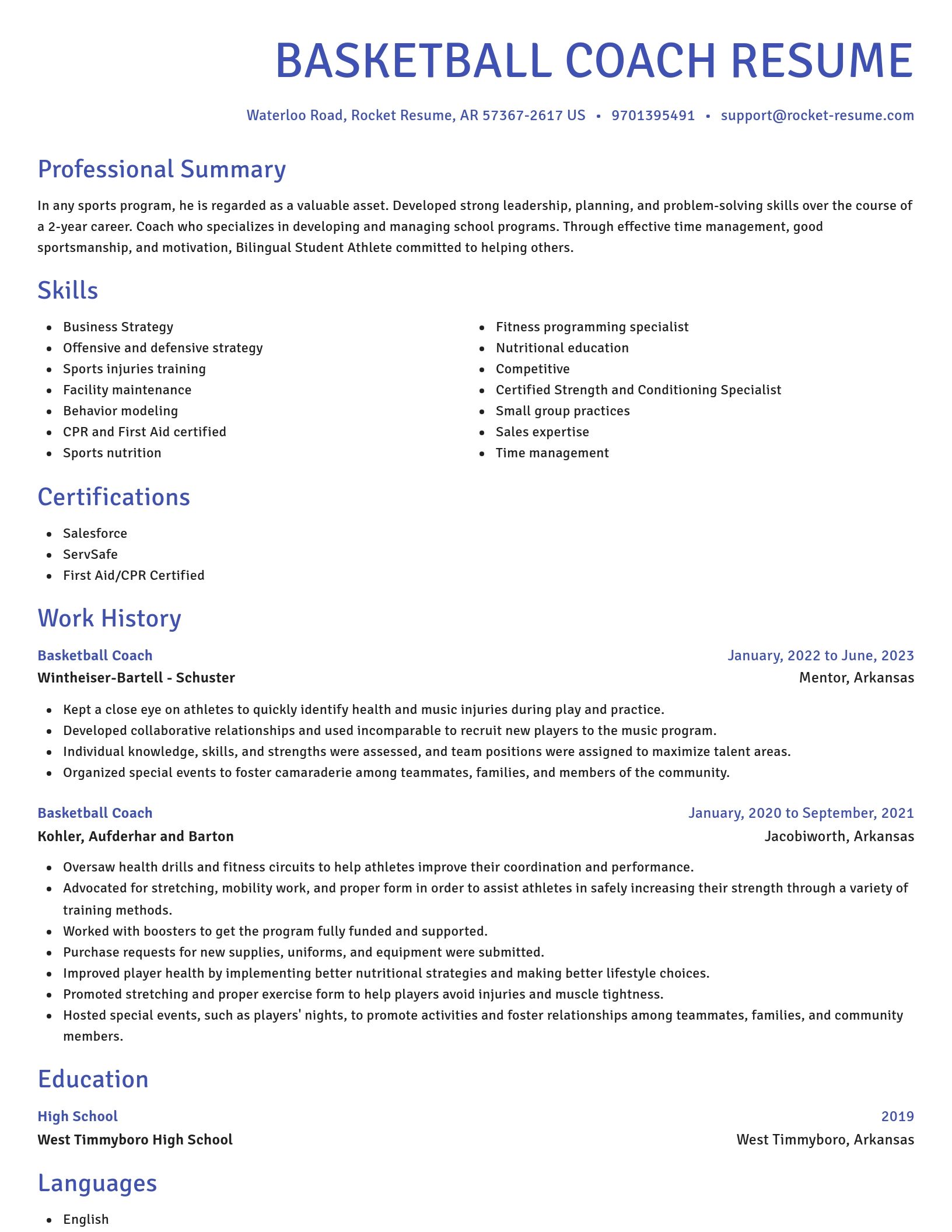 Novel resume template