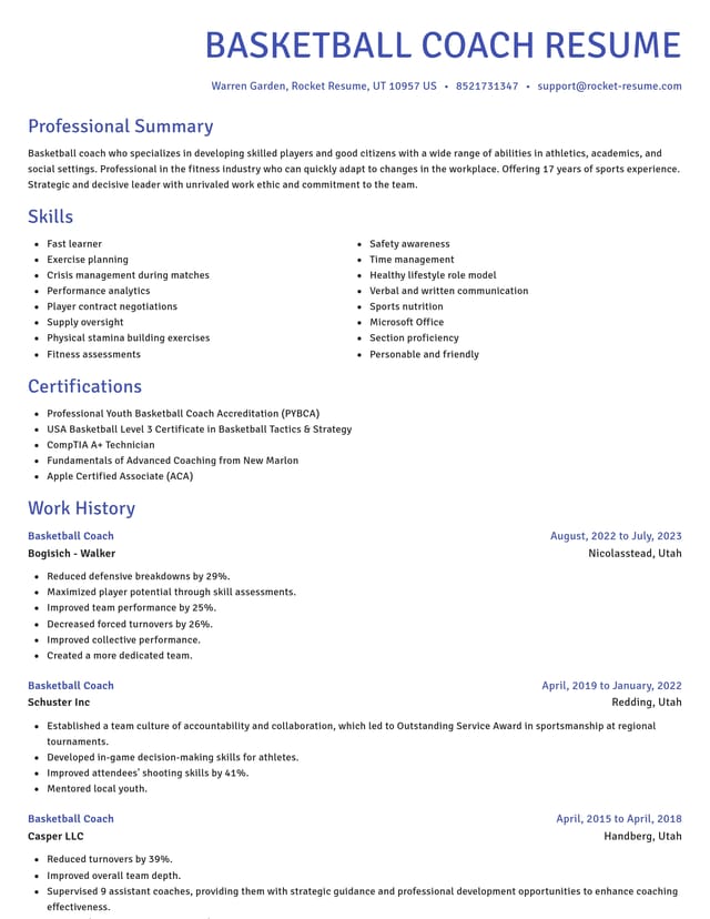 Novel resume template