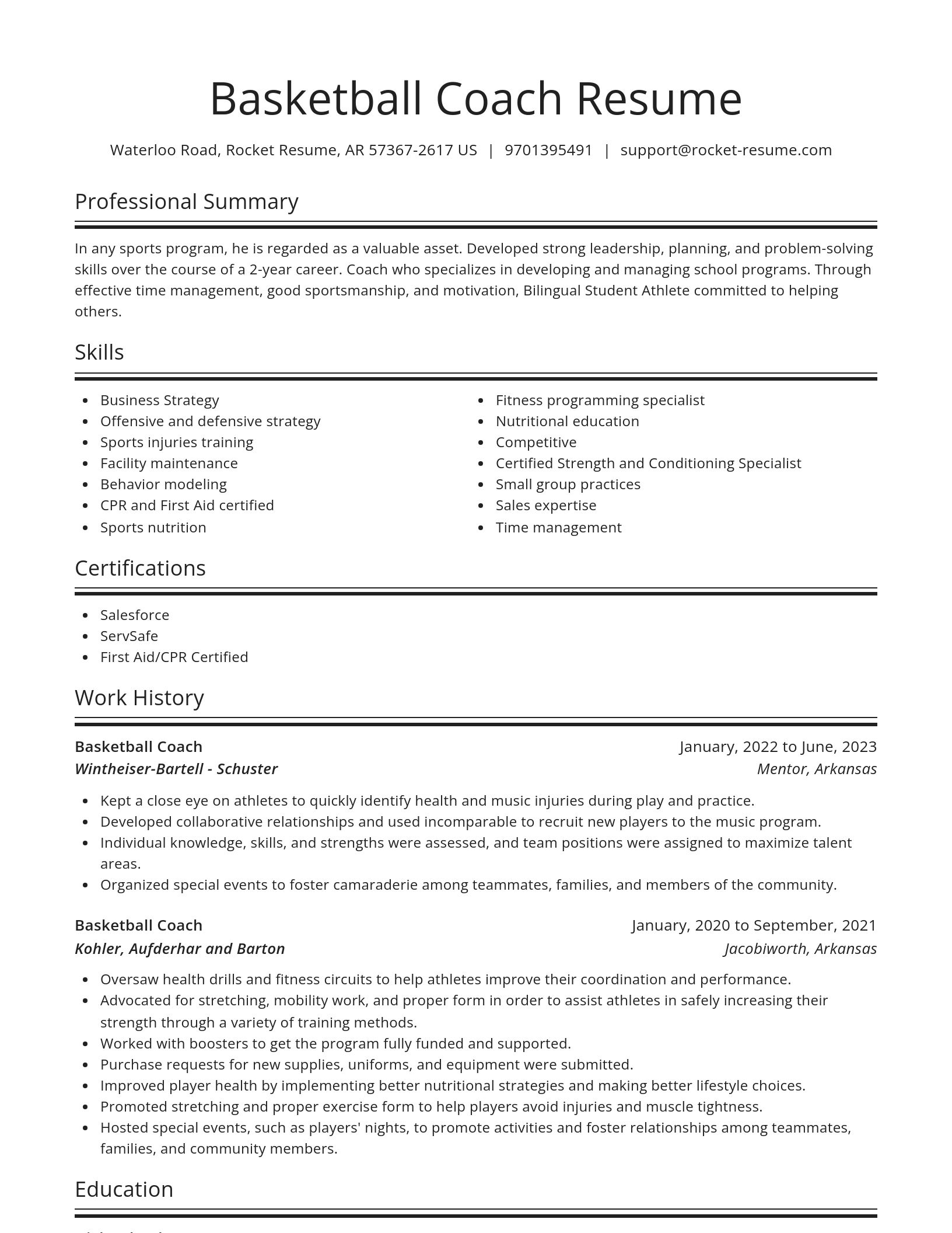 Spotlight resume template