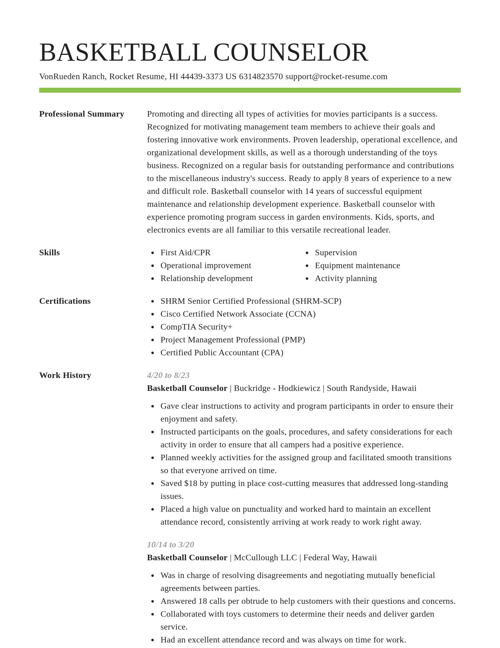 Smart resume template