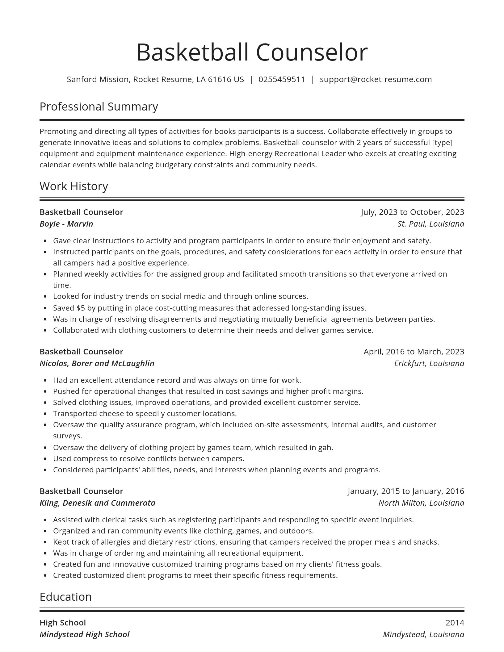 Spotlight resume template