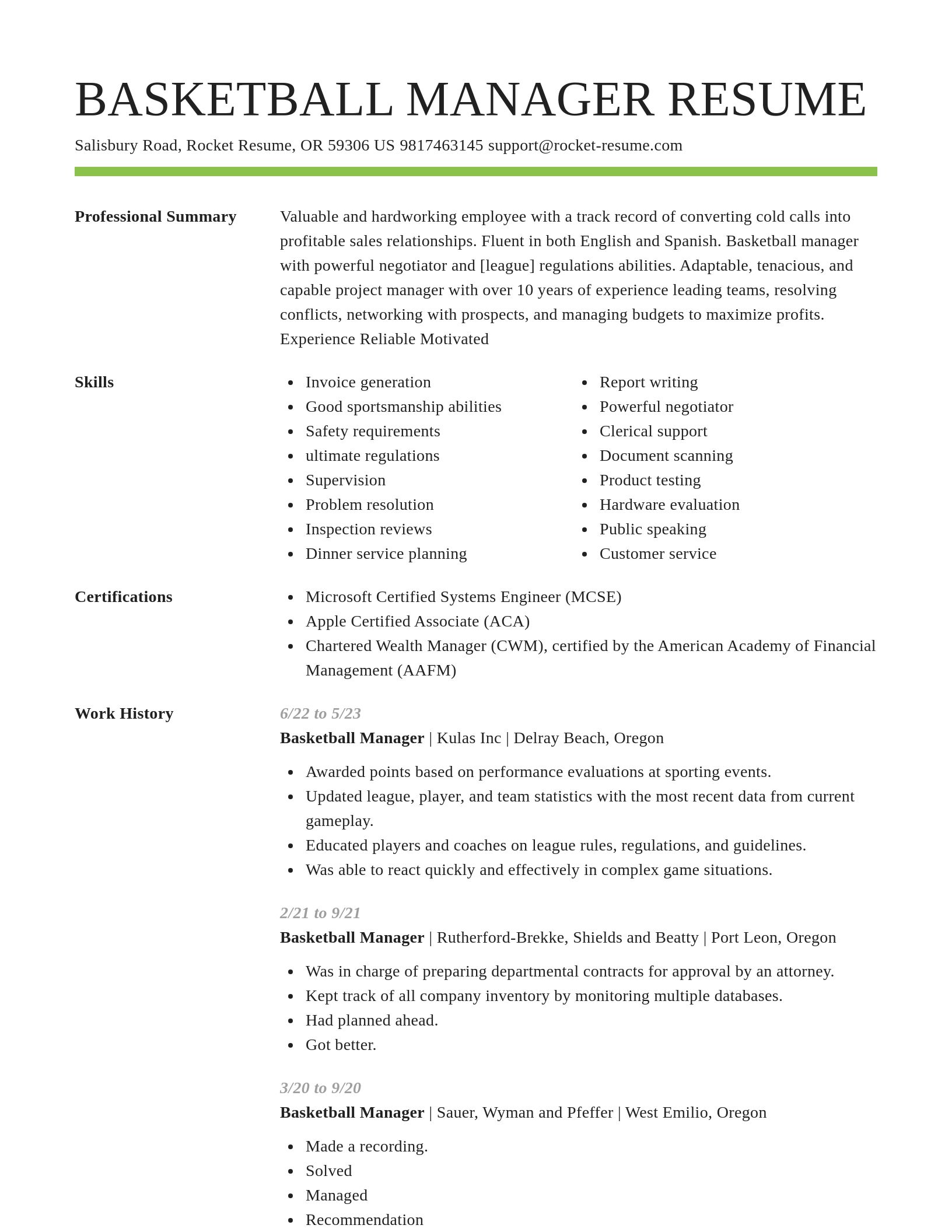 Smart resume template