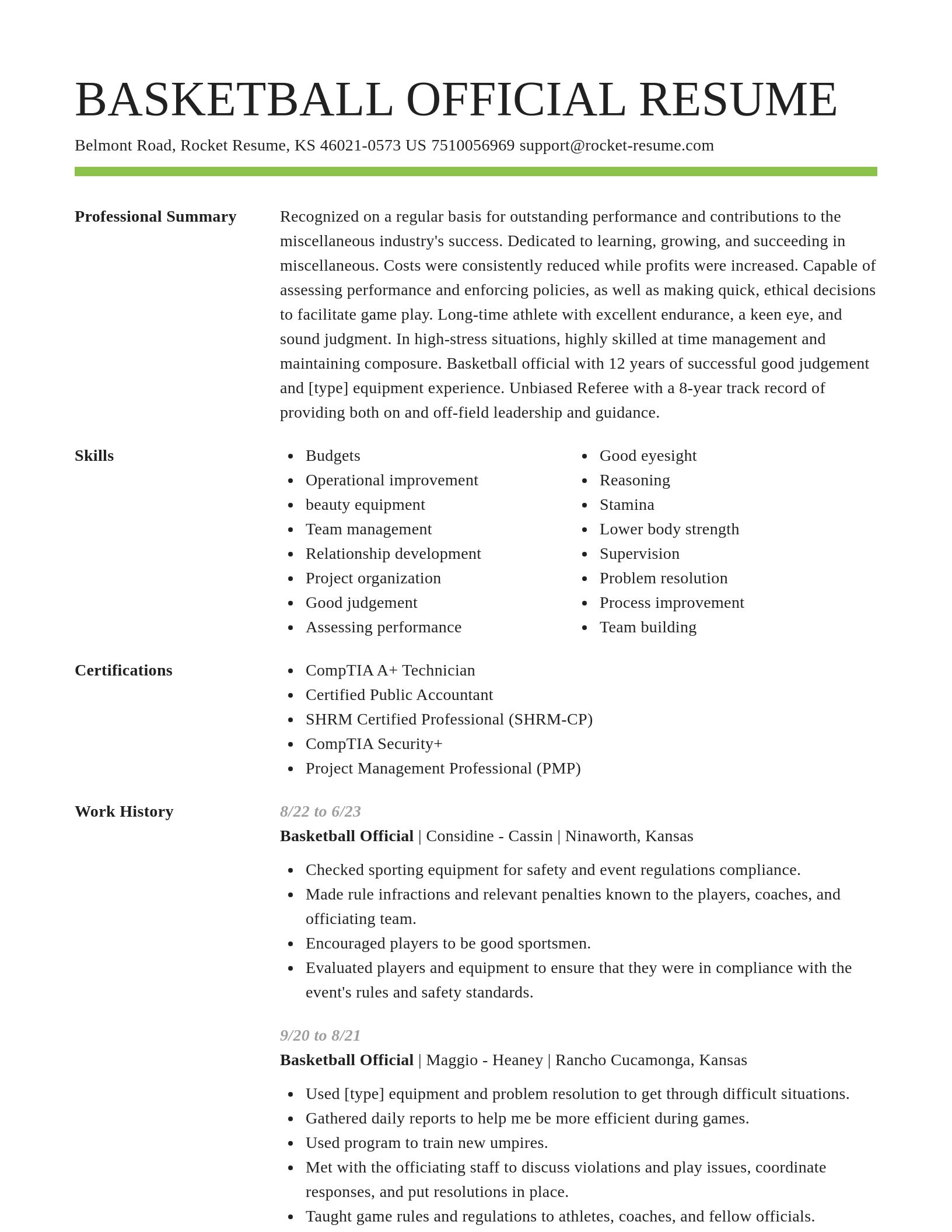 Smart resume template