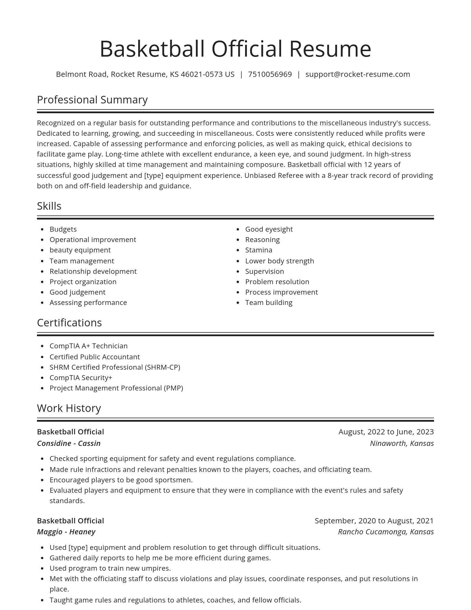 Spotlight resume template
