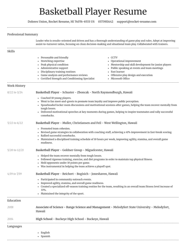 Dignified resume template