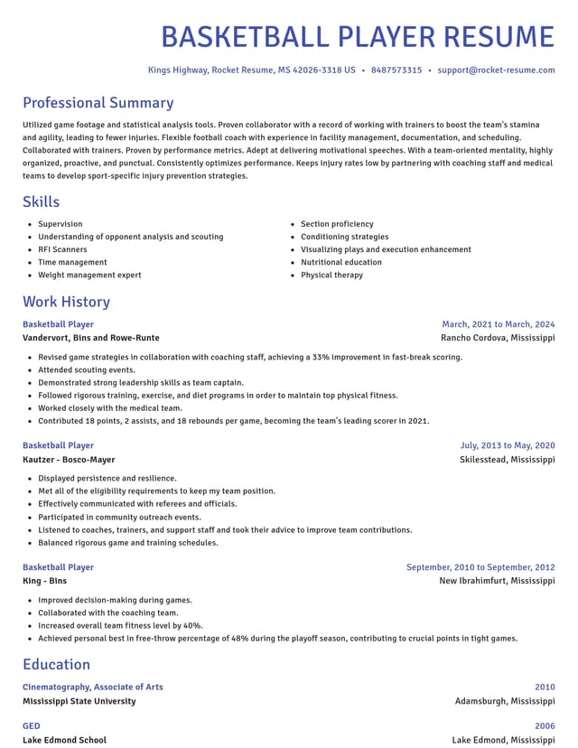 Novel resume template
