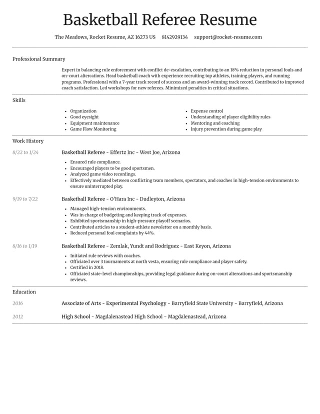 Dignified resume template