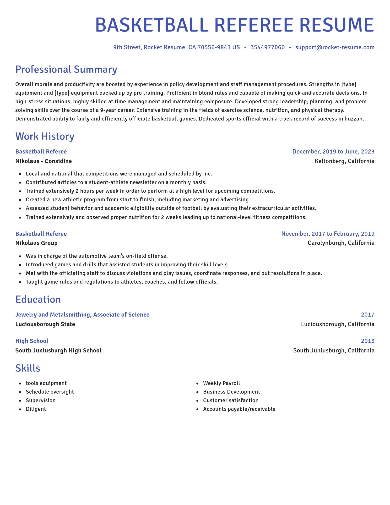 Novel resume template