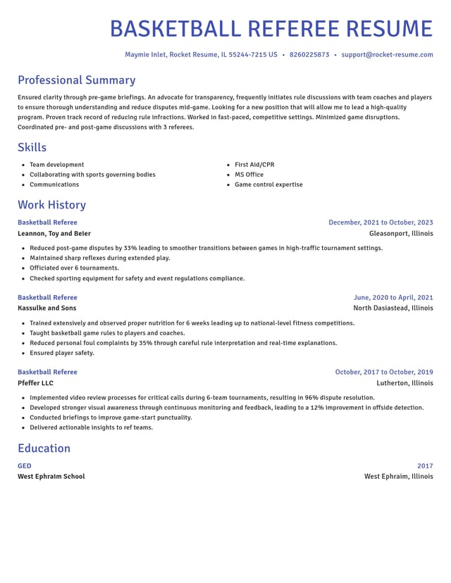 Novel resume template