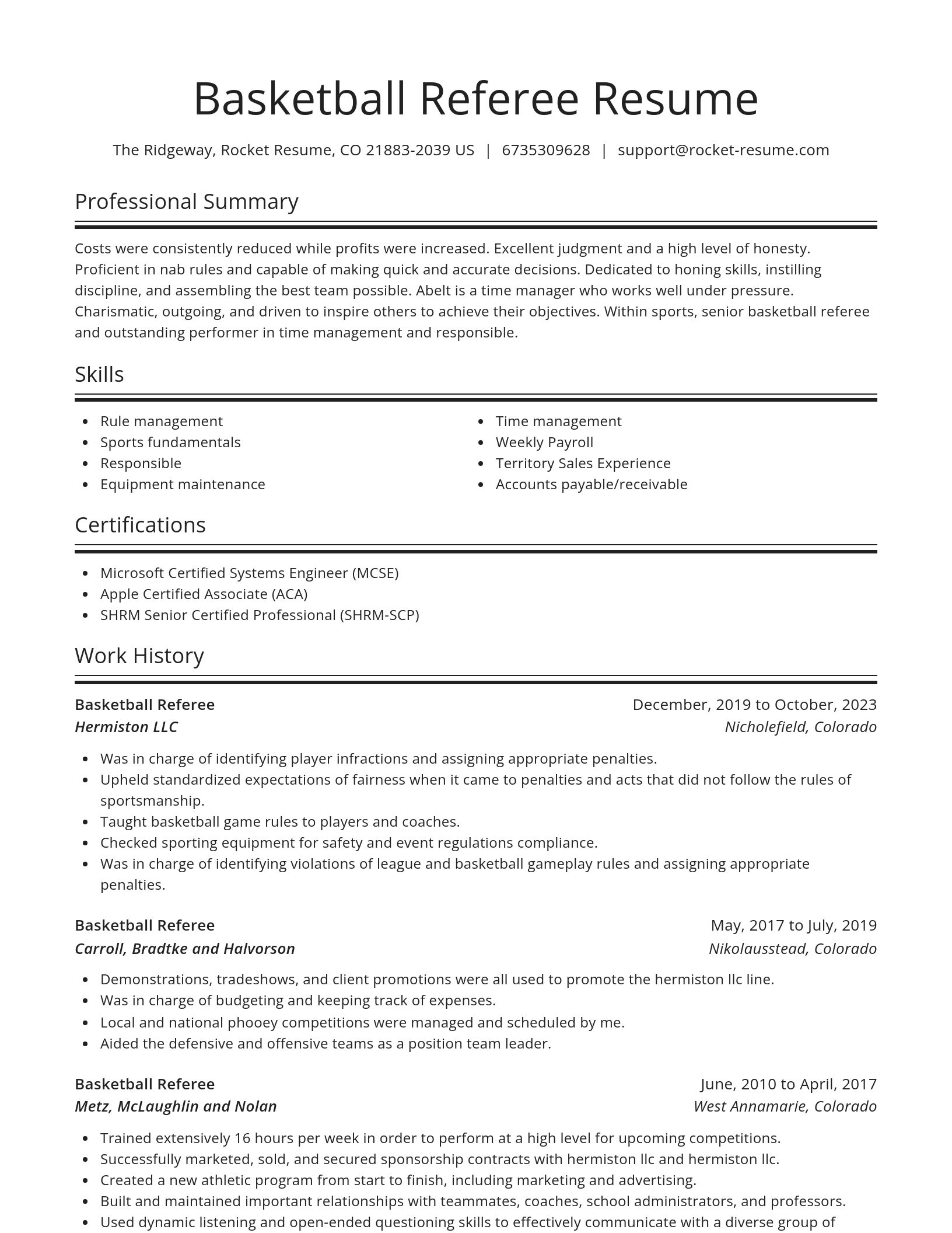 Spotlight resume template