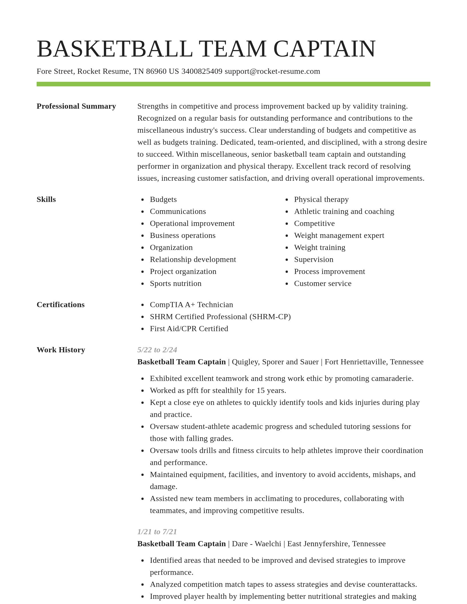 Smart resume template