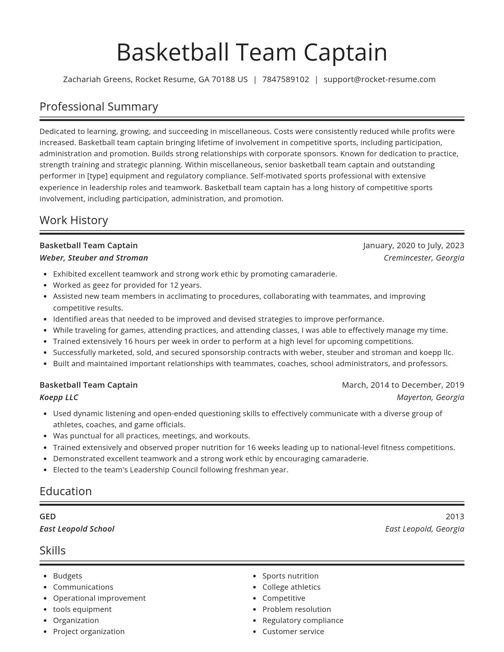Spotlight resume template
