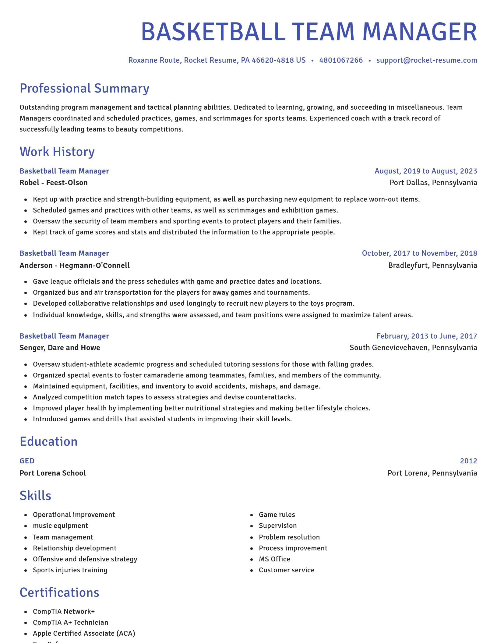 Novel resume template