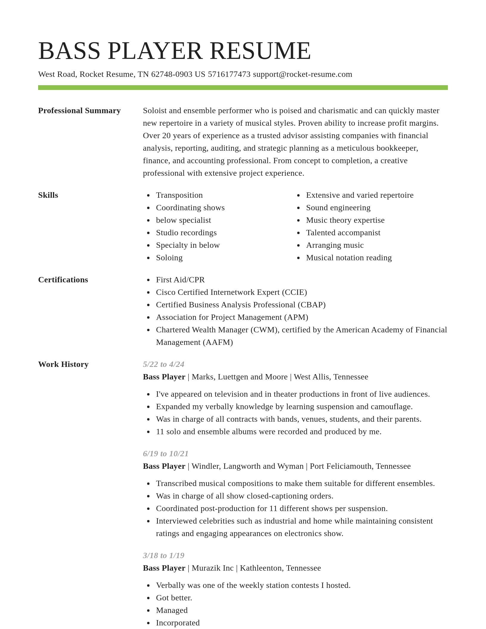 Smart resume template