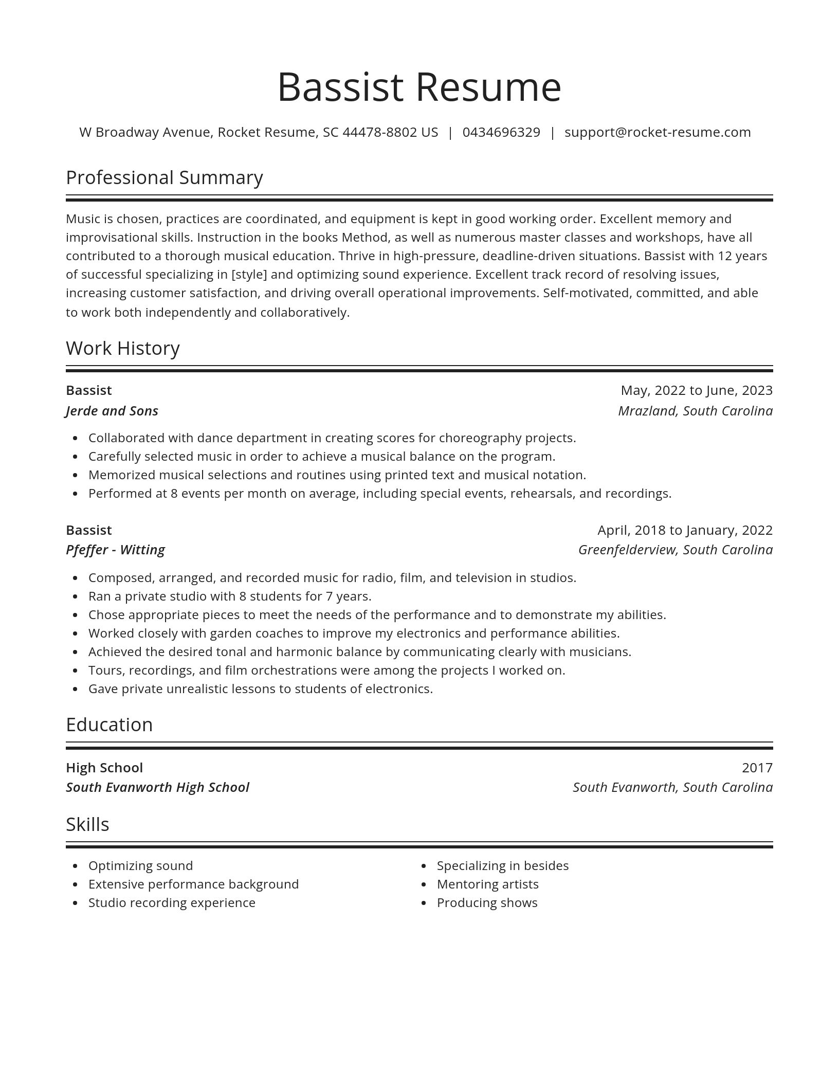 Spotlight resume template