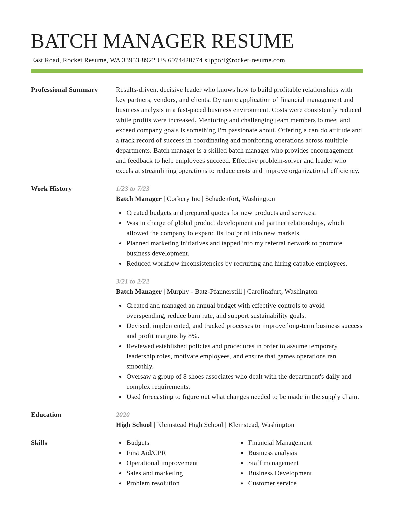 Smart resume template