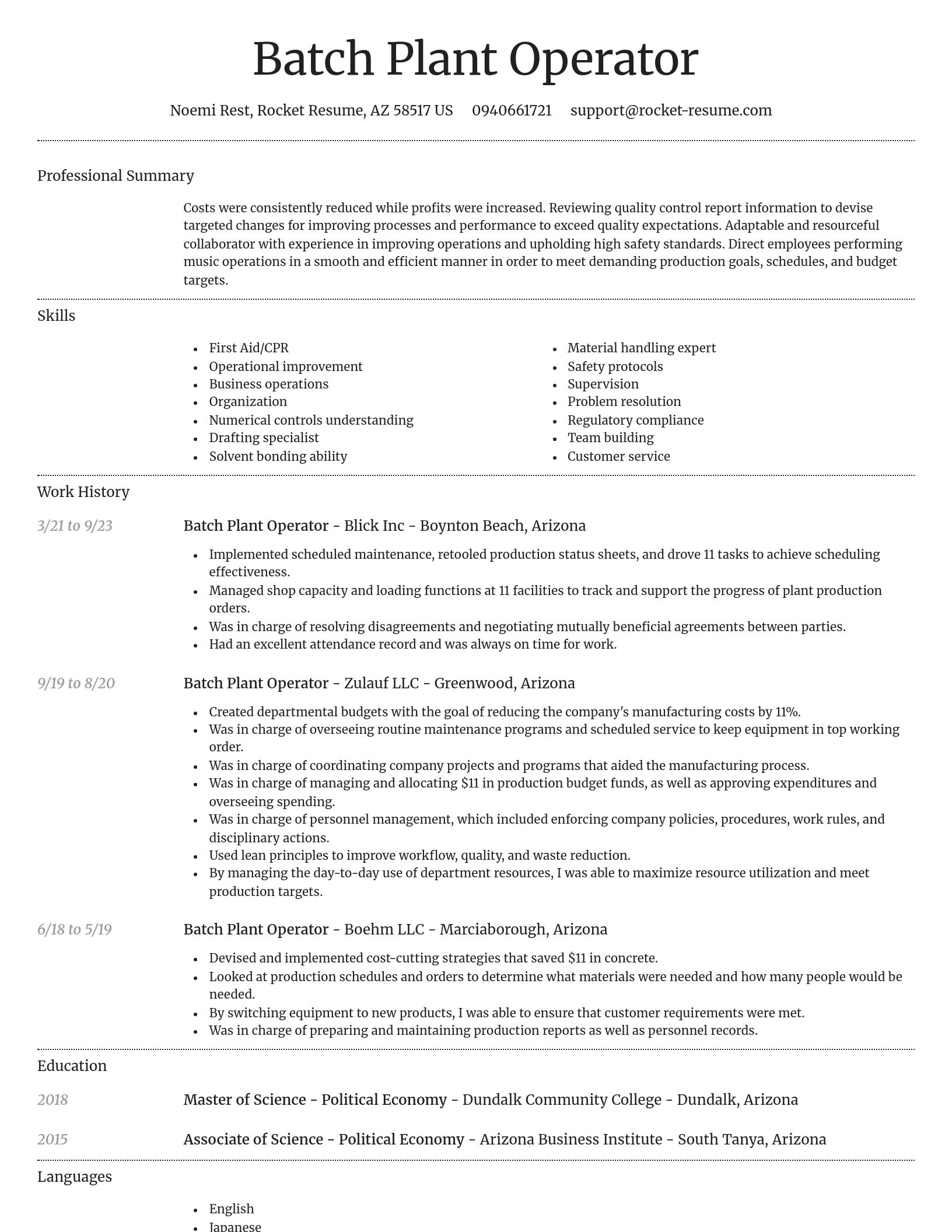 Dignified resume template
