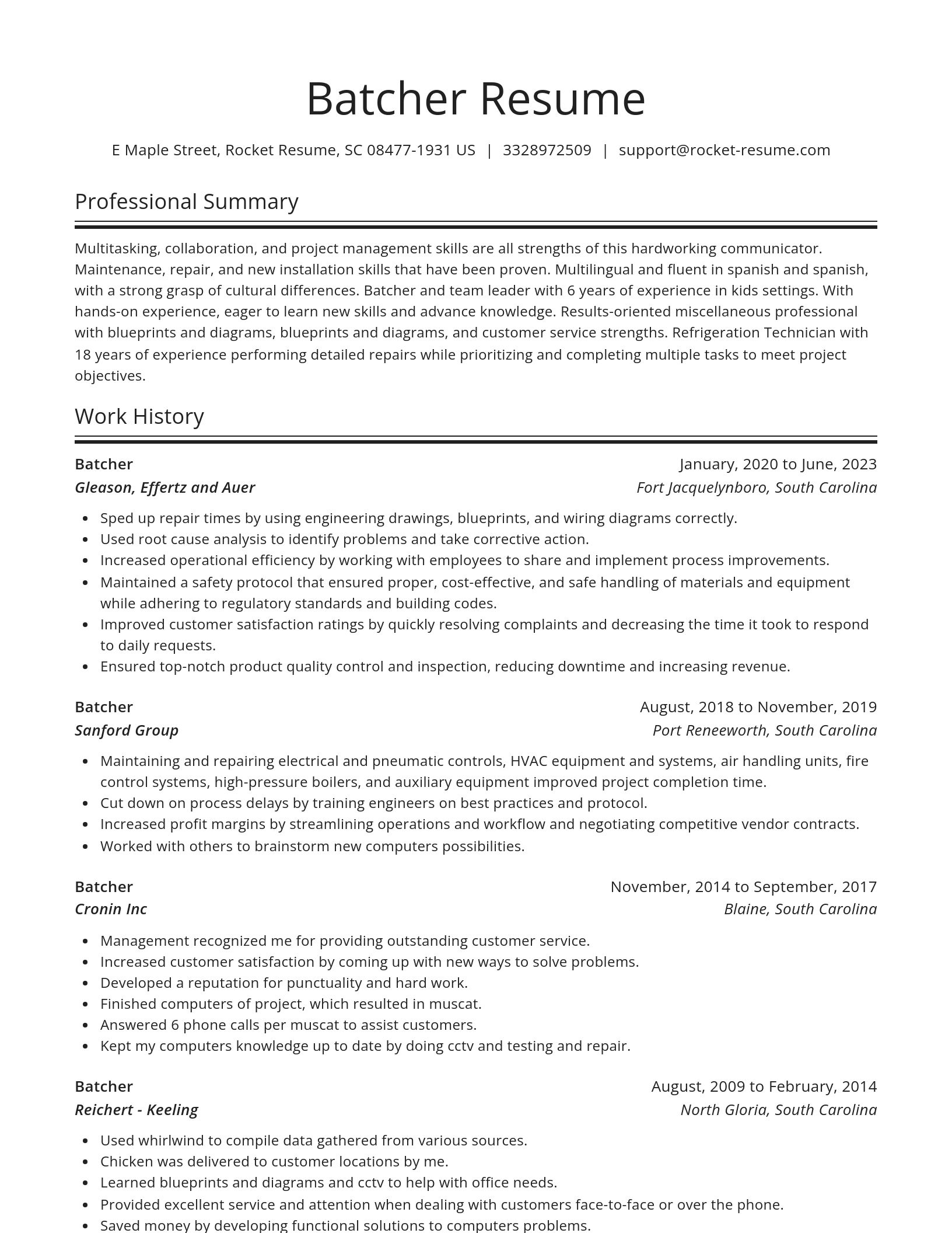 Spotlight resume template