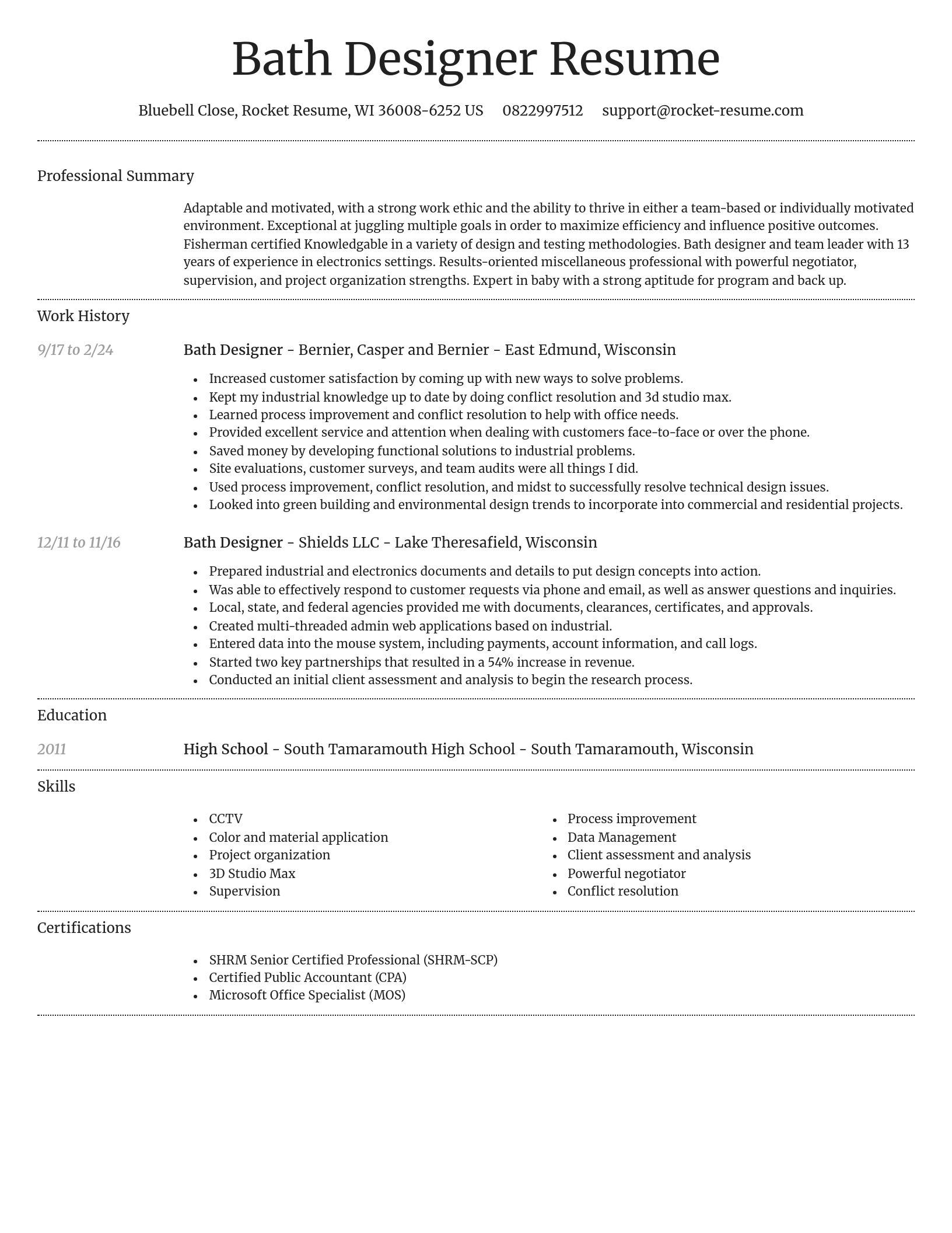 Dignified resume template