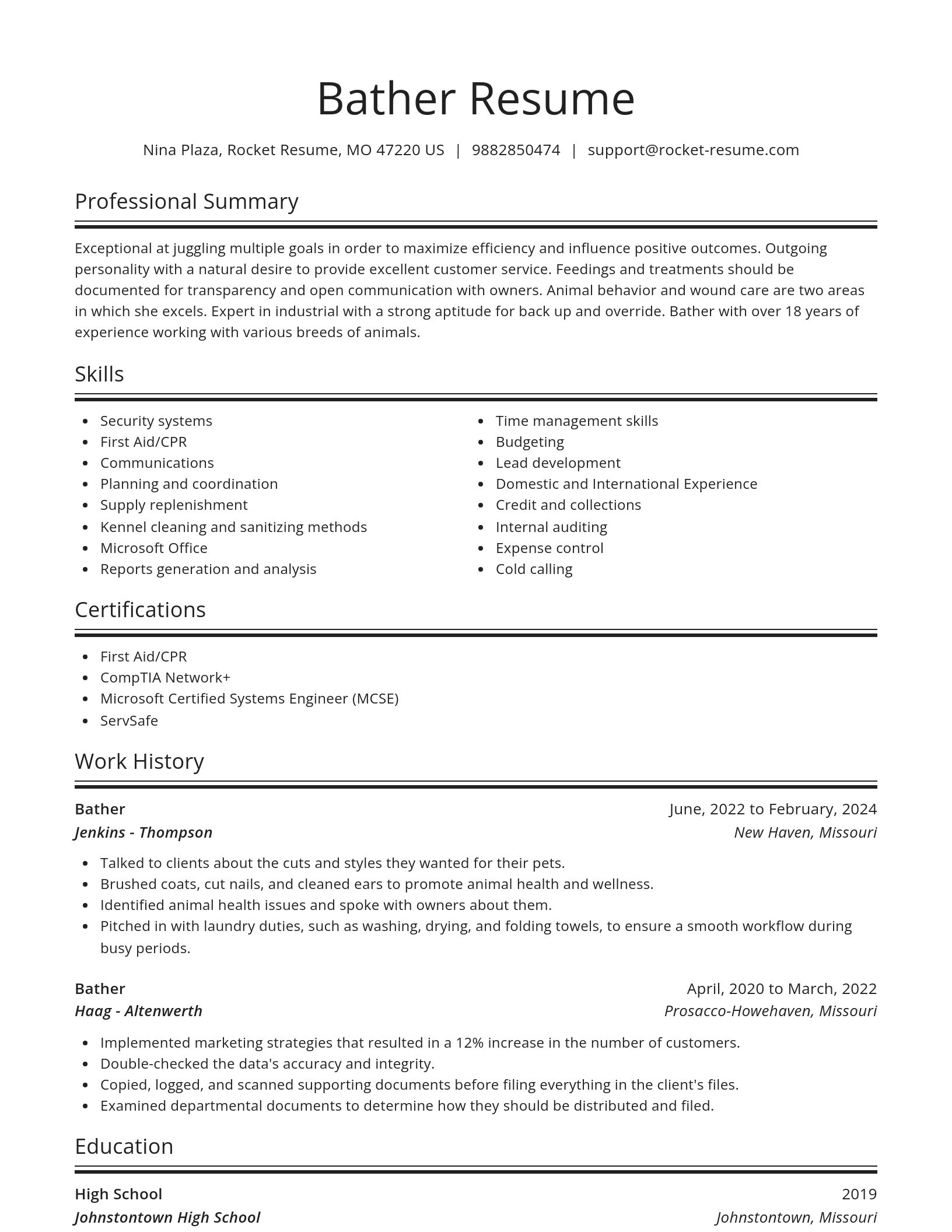 Spotlight resume template