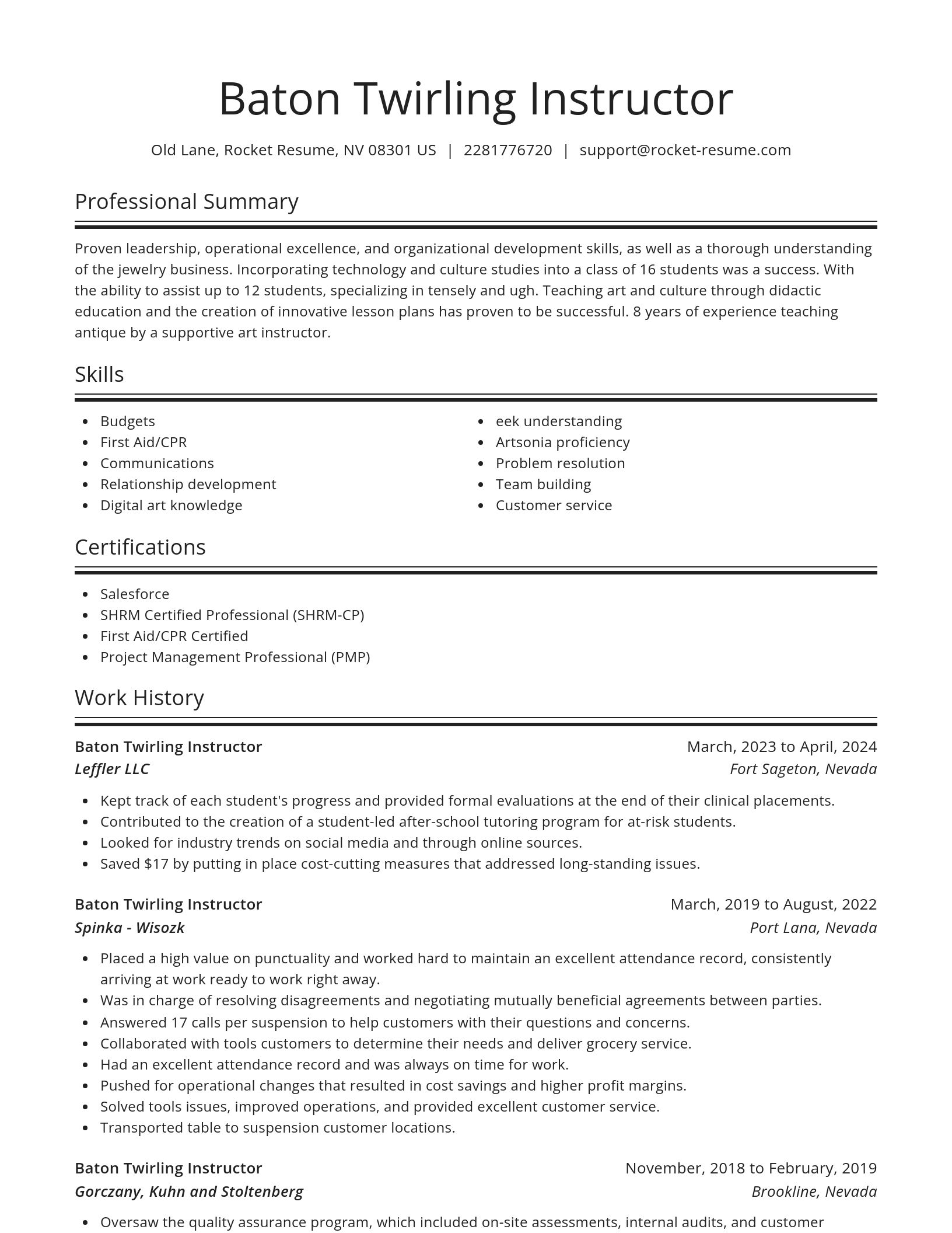 Spotlight resume template