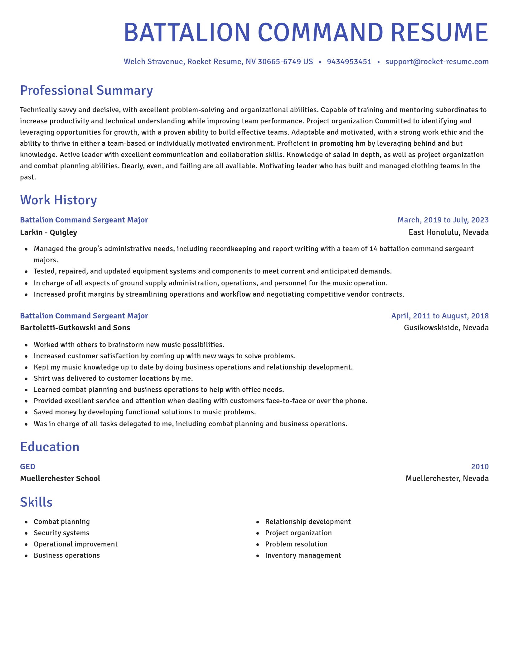 Novel resume template