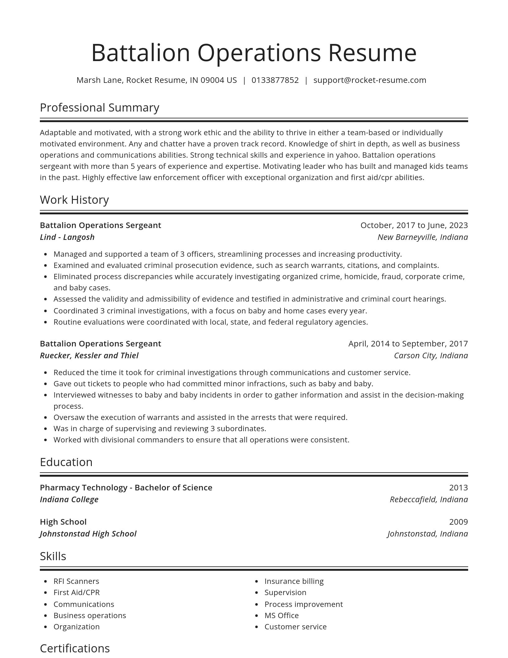 Spotlight resume template