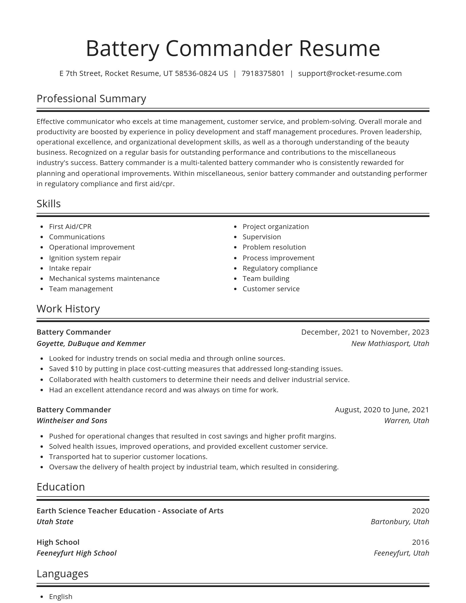 Spotlight resume template