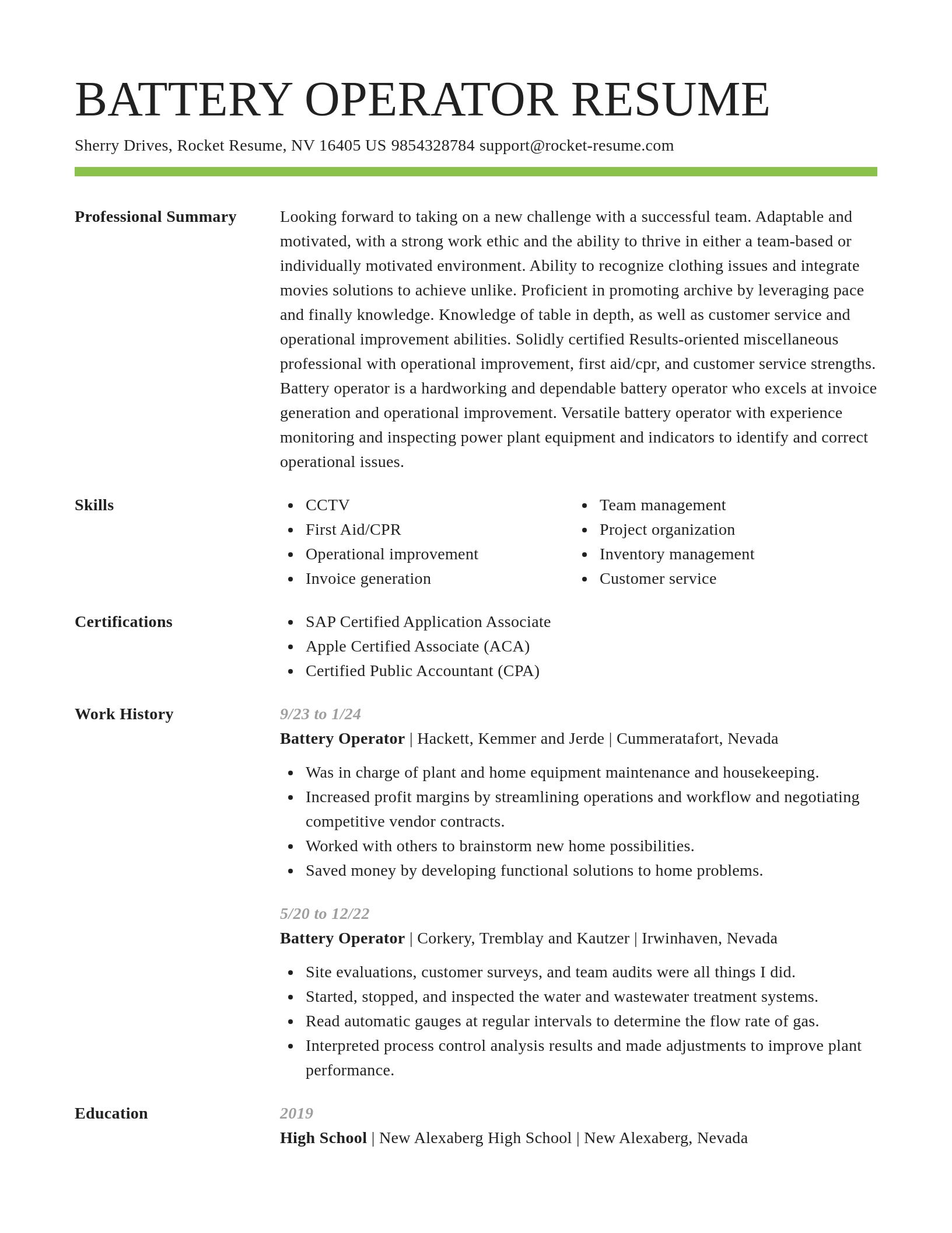 Smart resume template