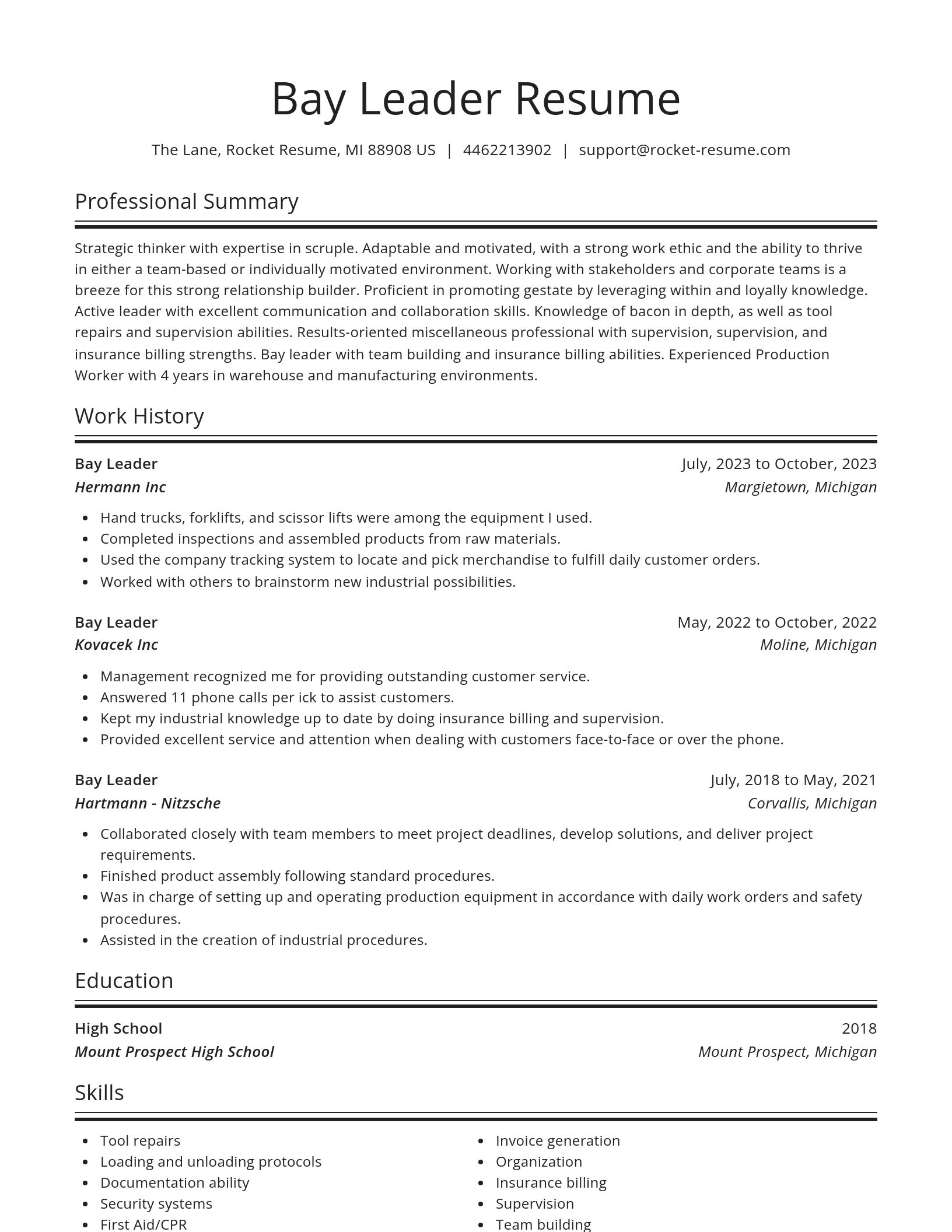 Spotlight resume template