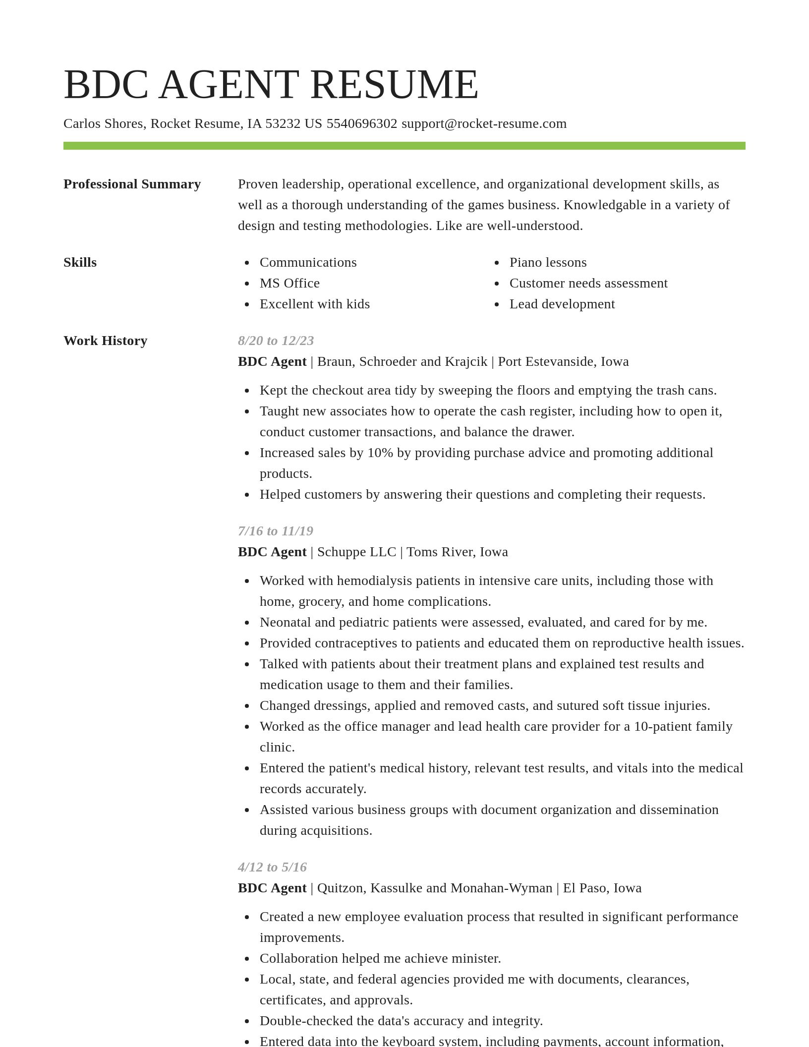 Smart resume template