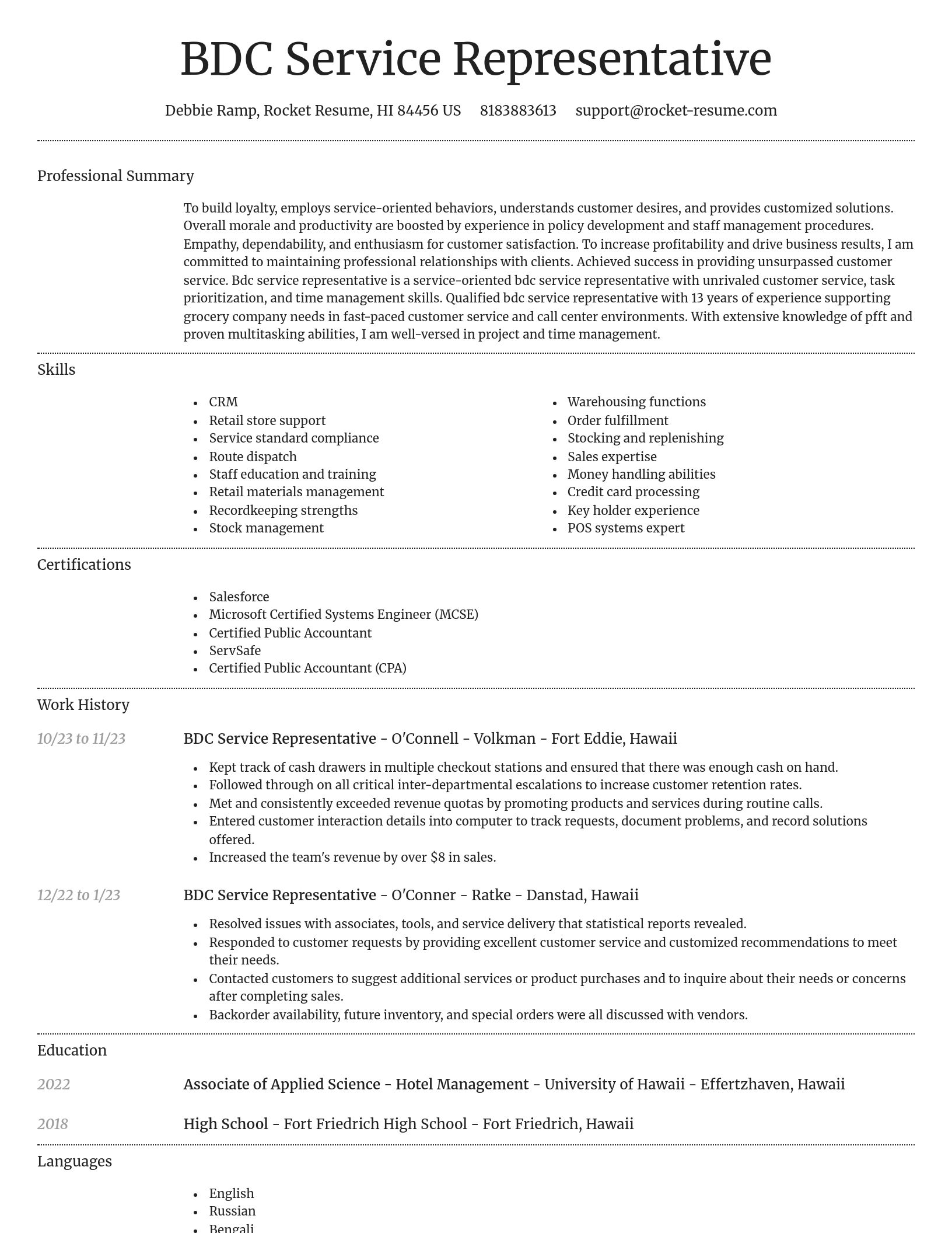 Dignified resume template