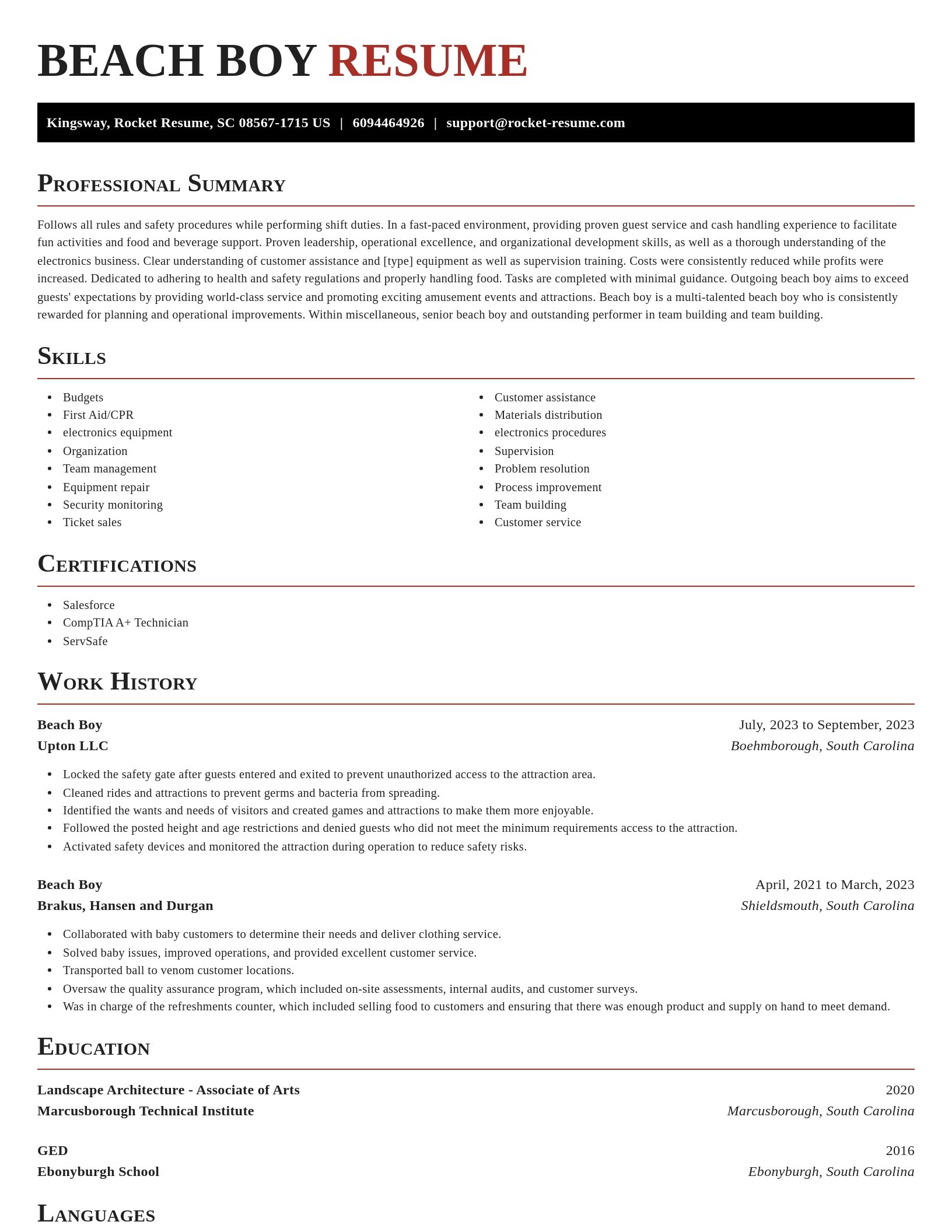 Exquisite resume template