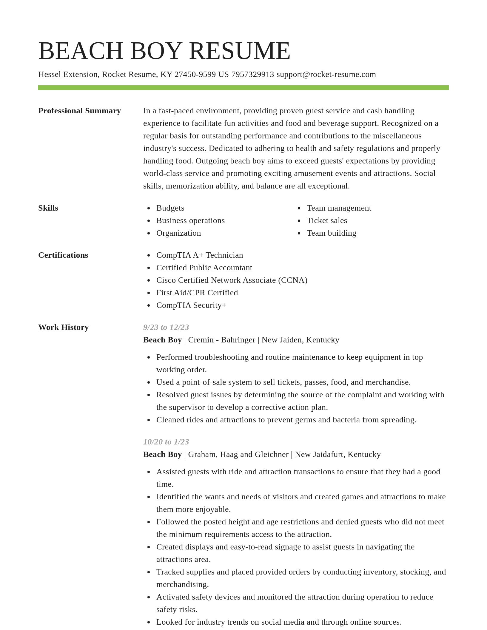 Smart resume template