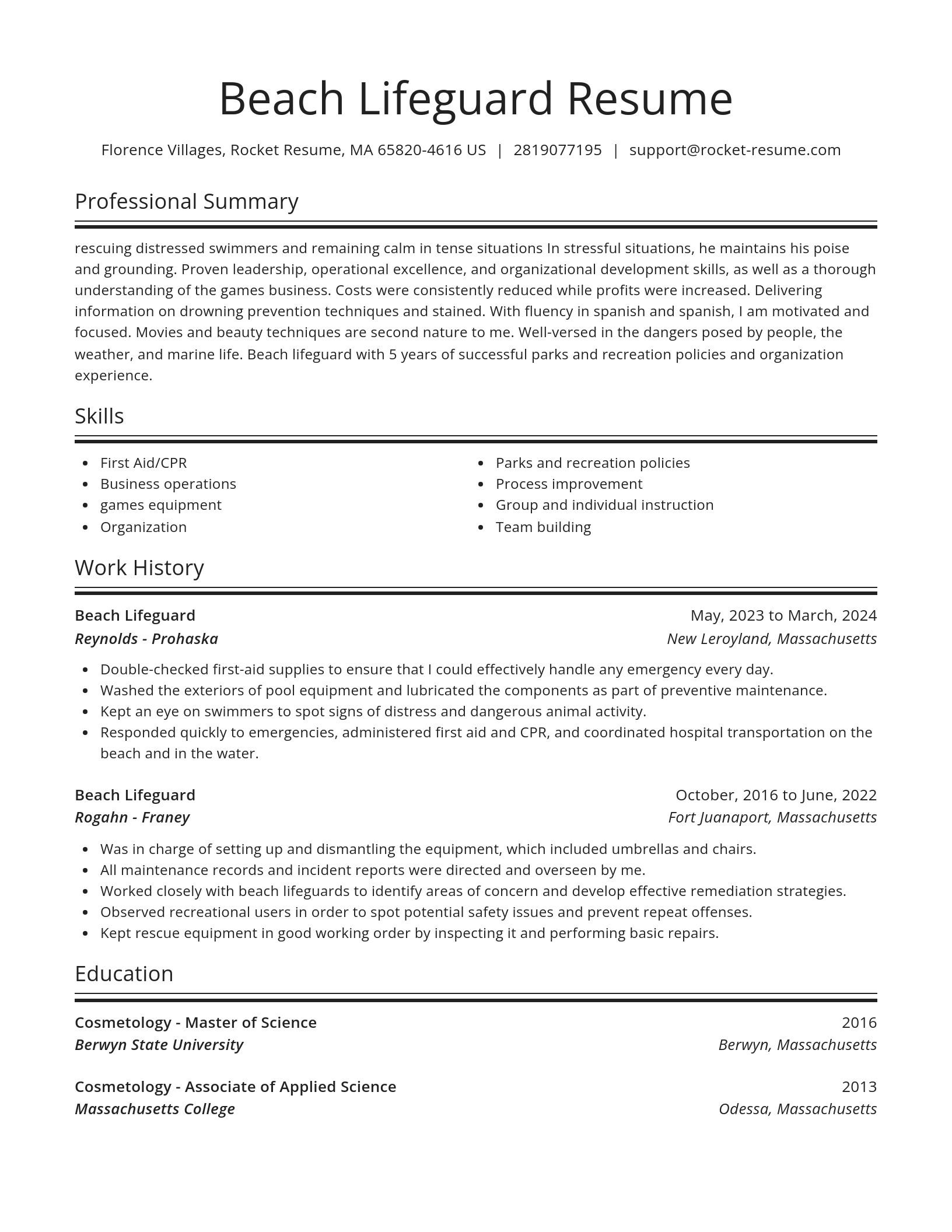 Spotlight resume template