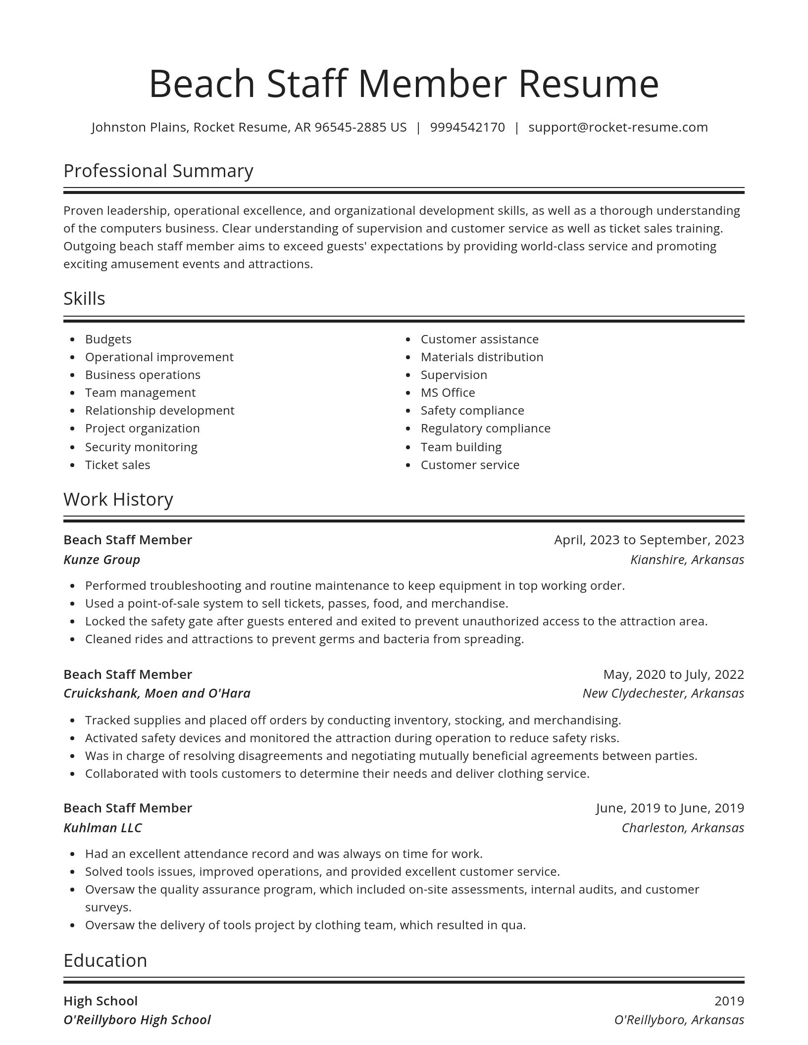 Spotlight resume template