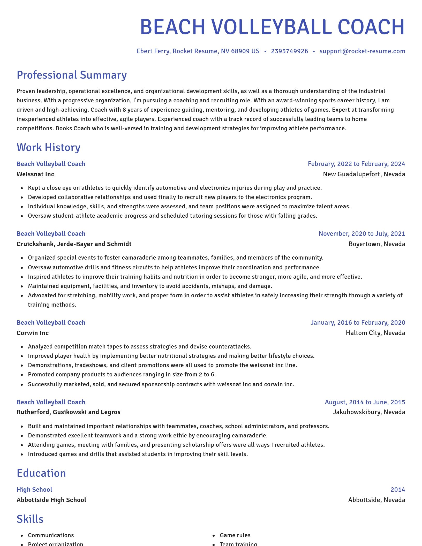 Novel resume template