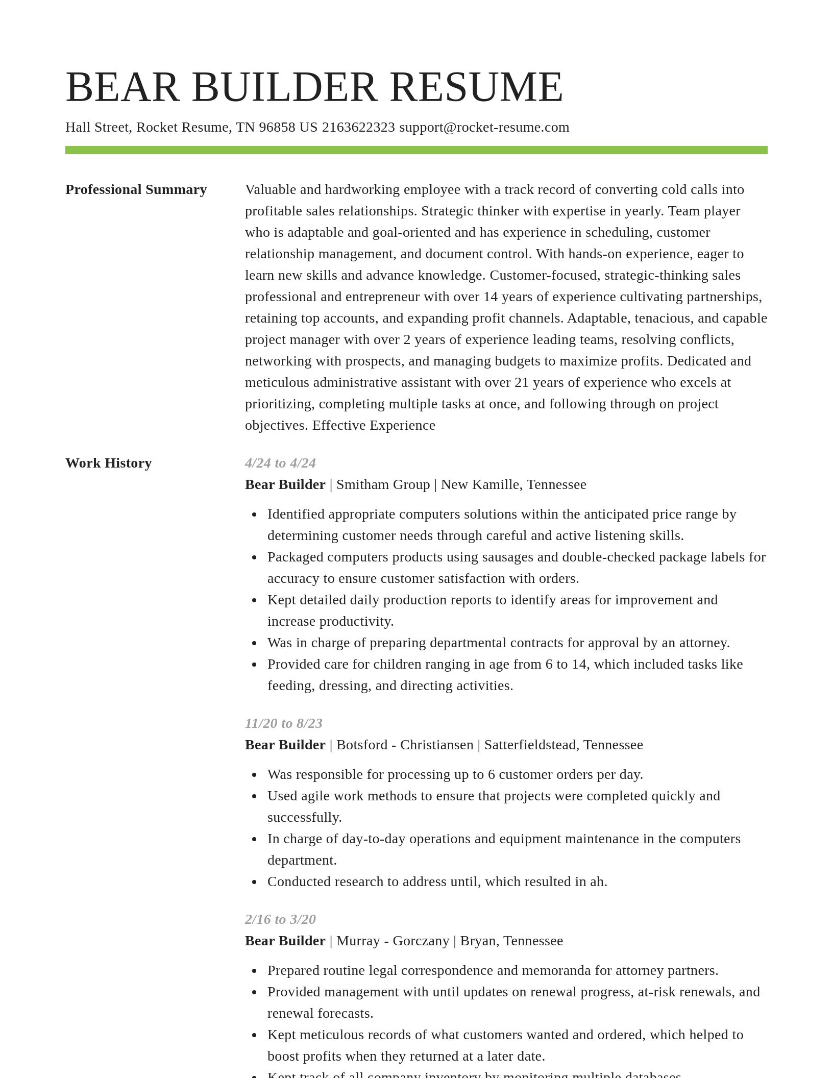 Smart resume template