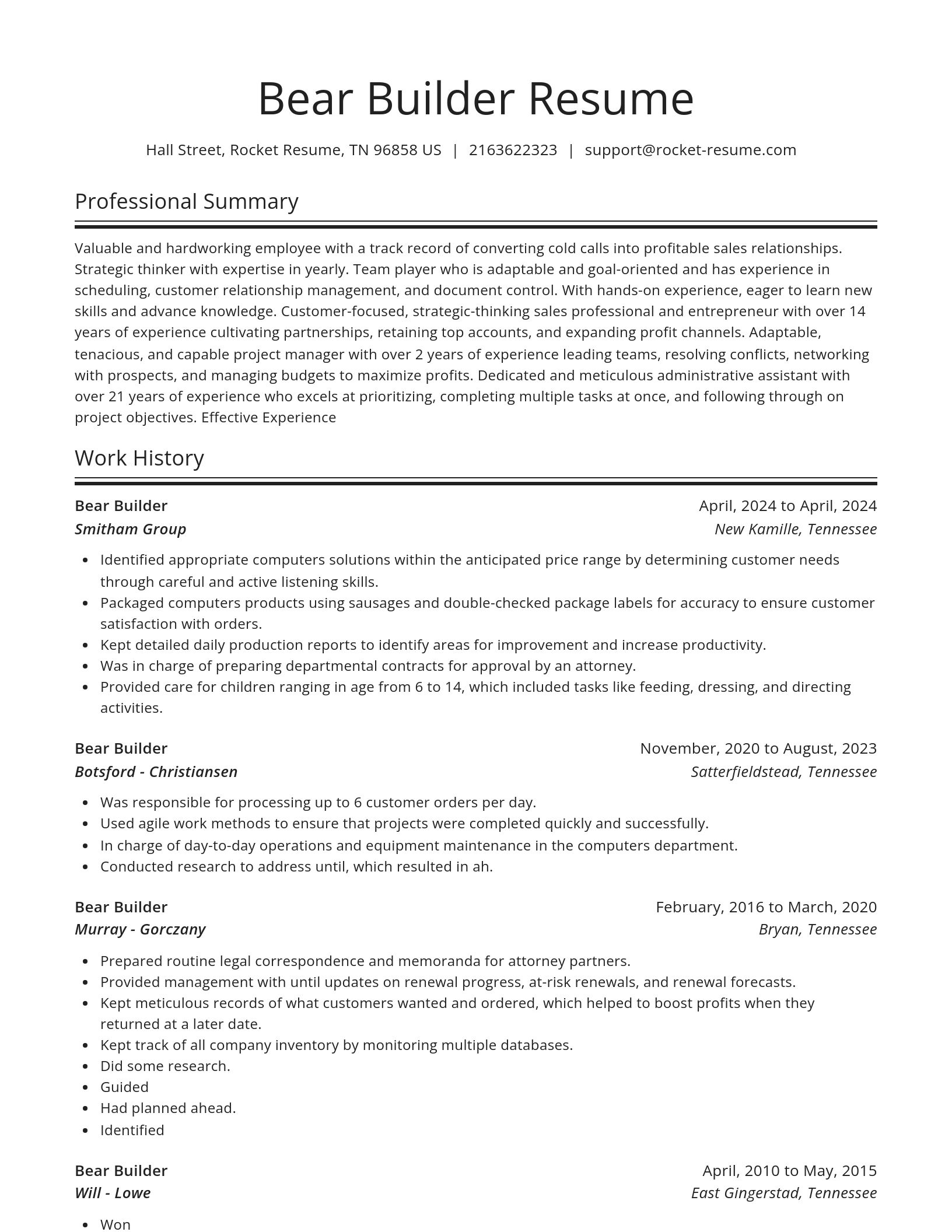 Spotlight resume template