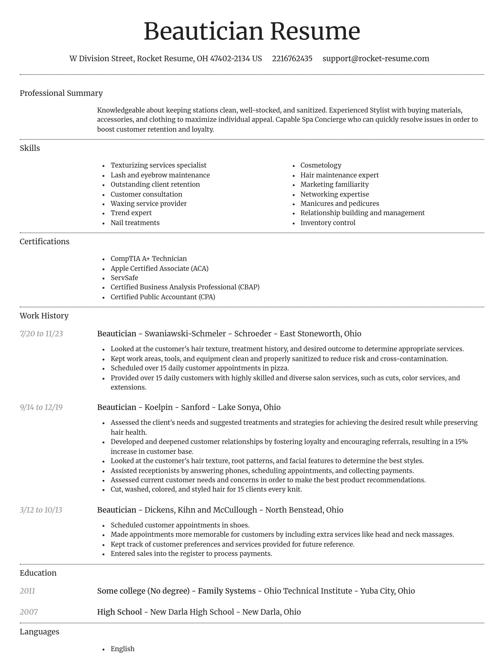 Dignified resume template