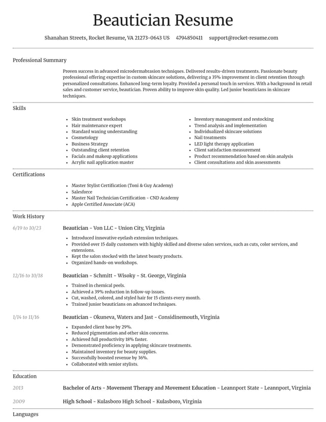 Dignified resume template