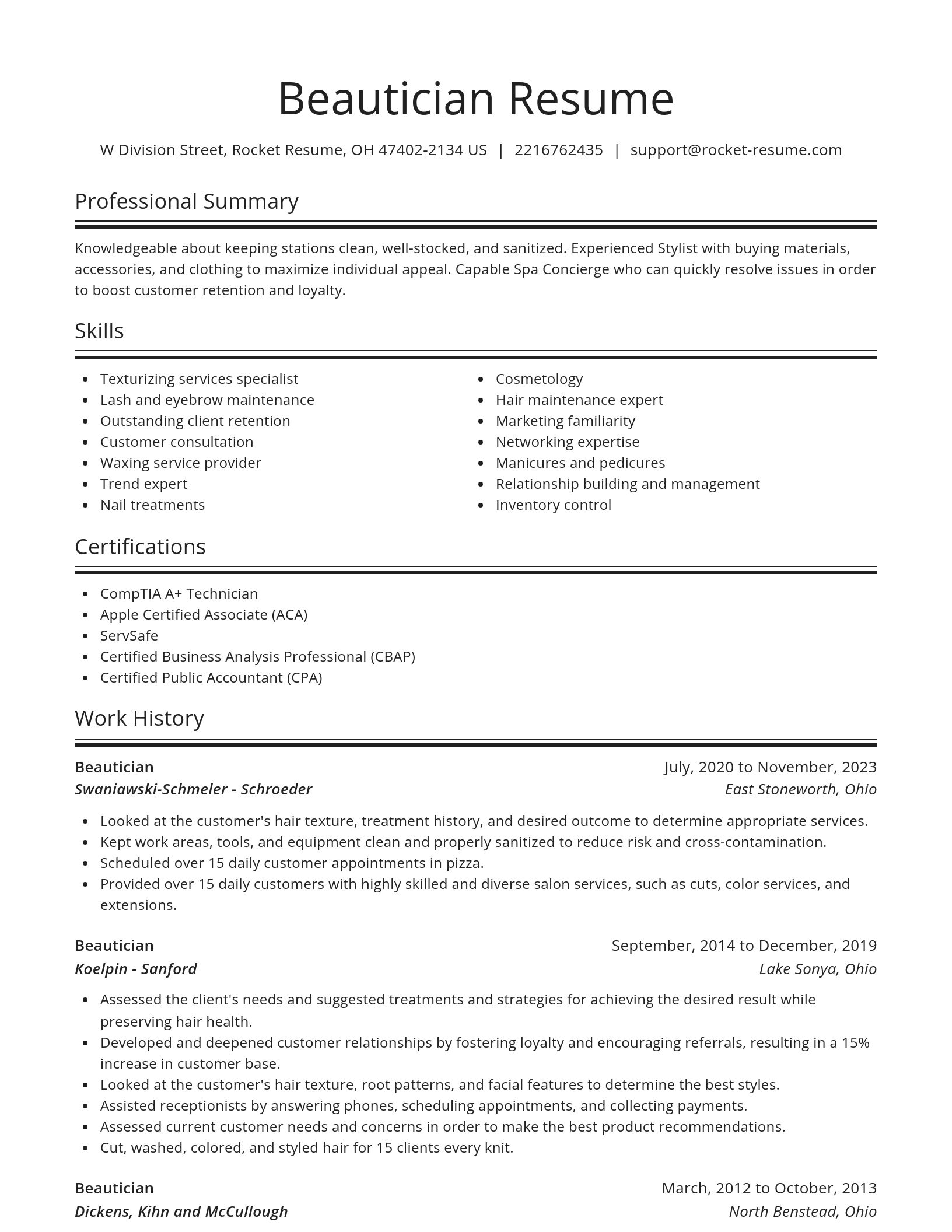 Spotlight resume template