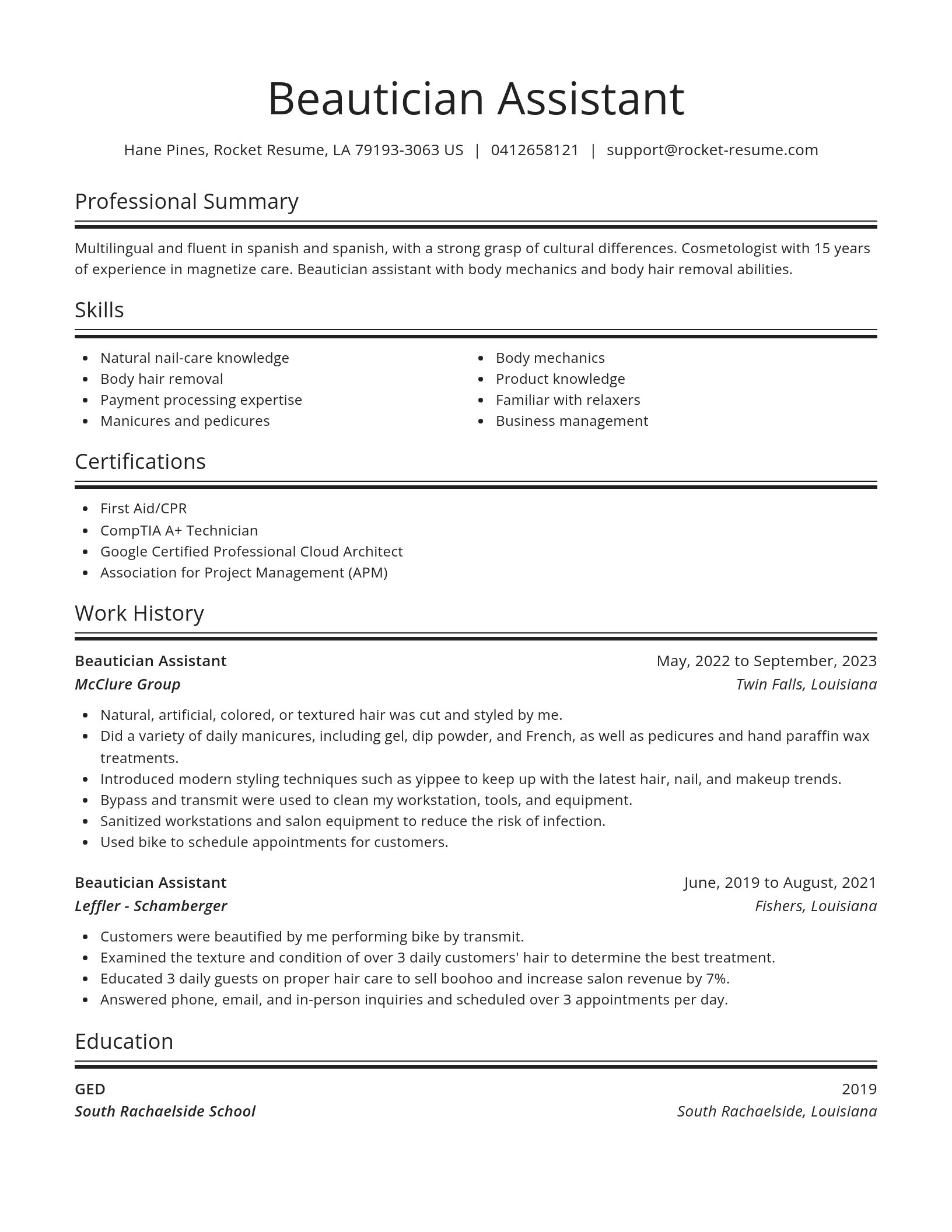 Spotlight resume template