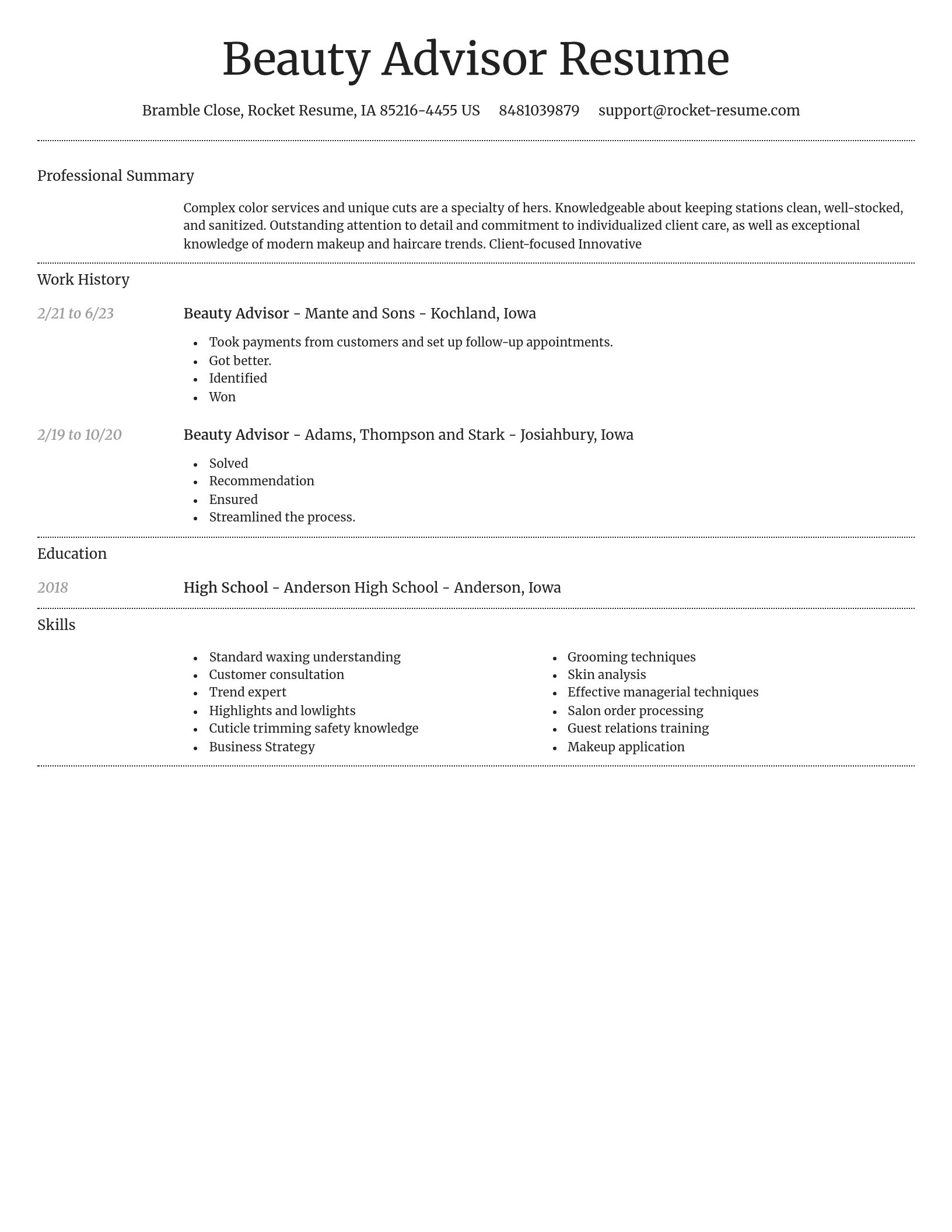 Dignified resume template