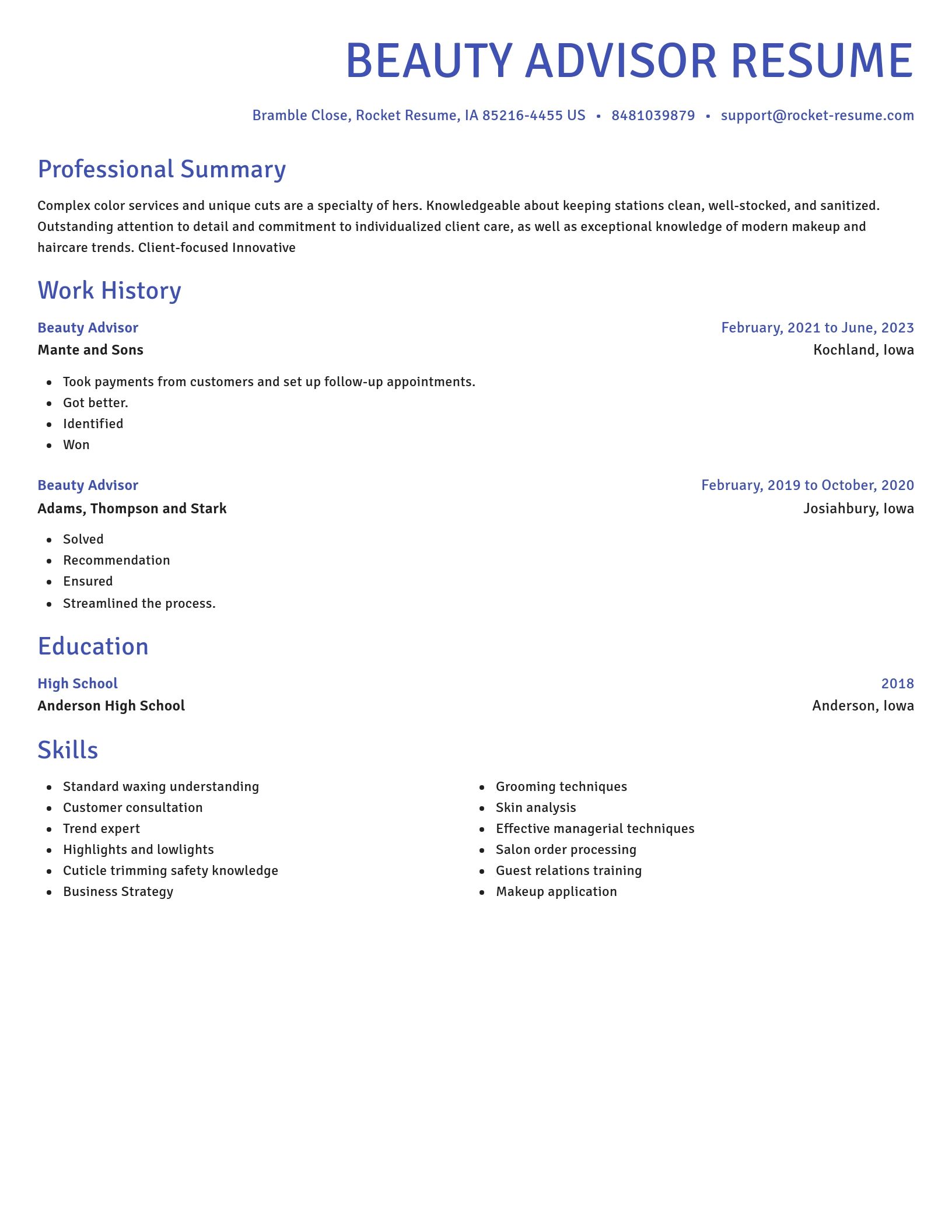Novel resume template