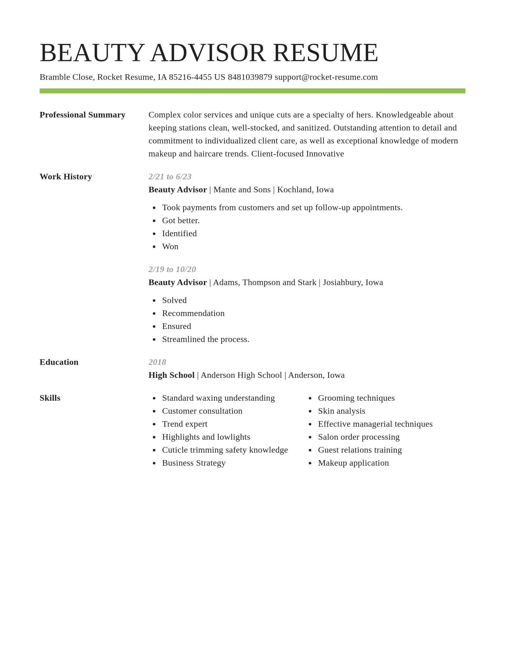 Smart resume template