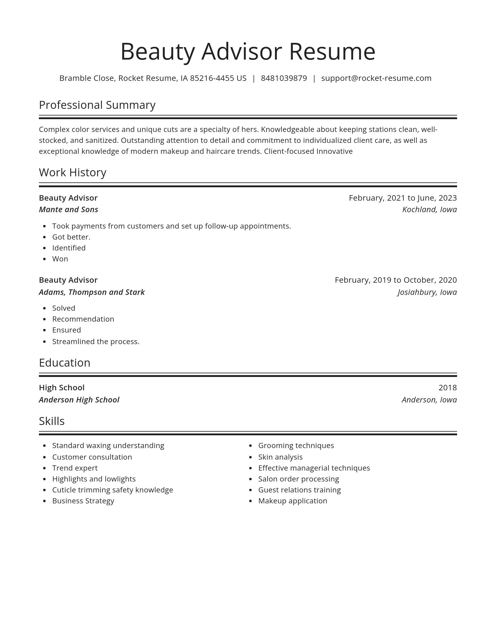 Spotlight resume template