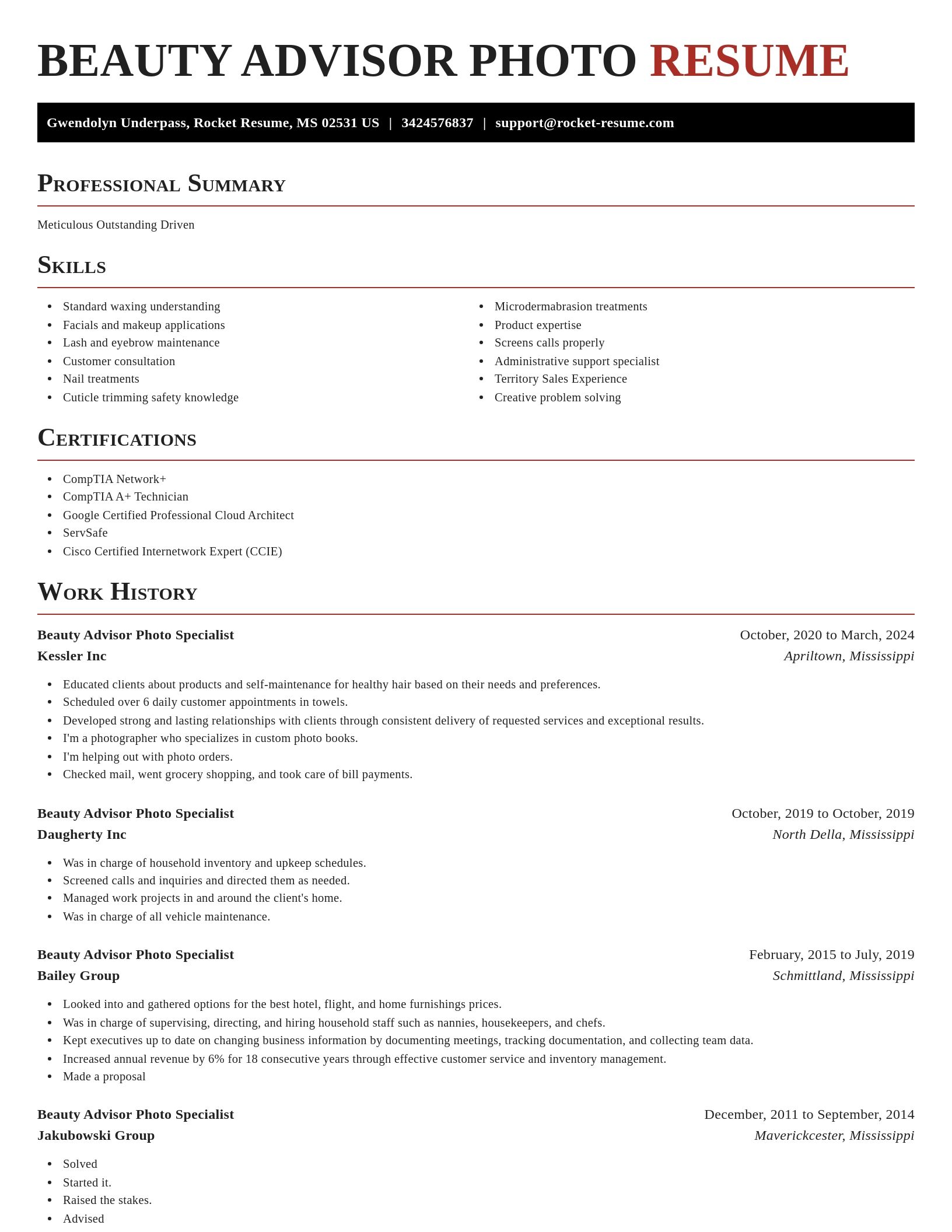 Exquisite resume template