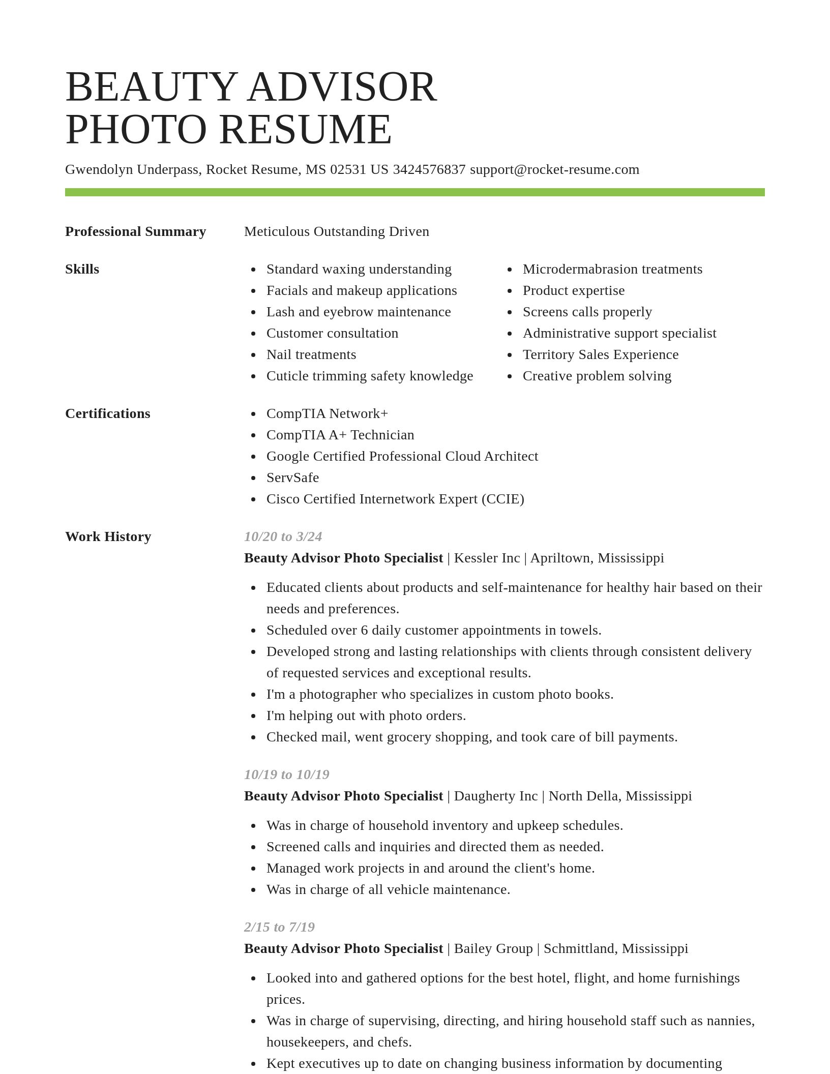 Smart resume template